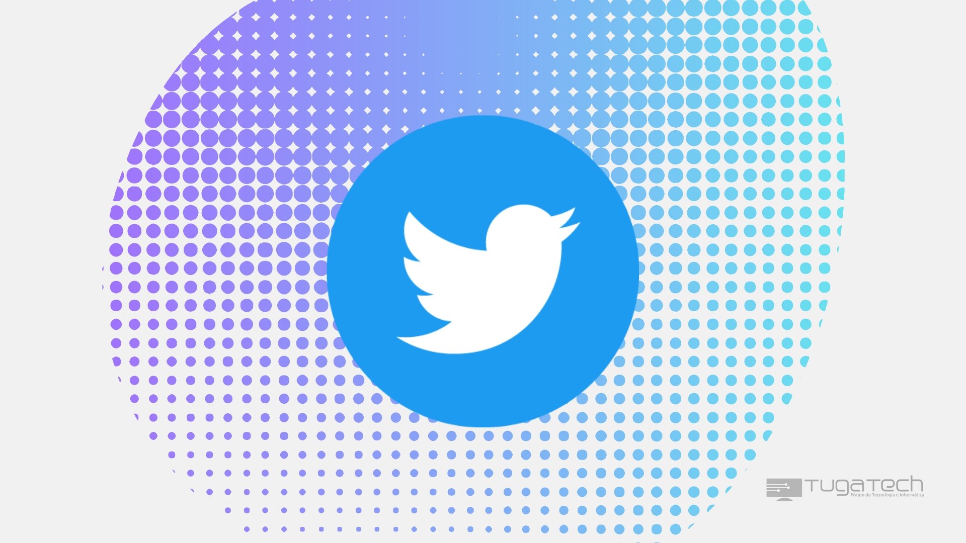 Logo do Twitter sobre fundo colorido