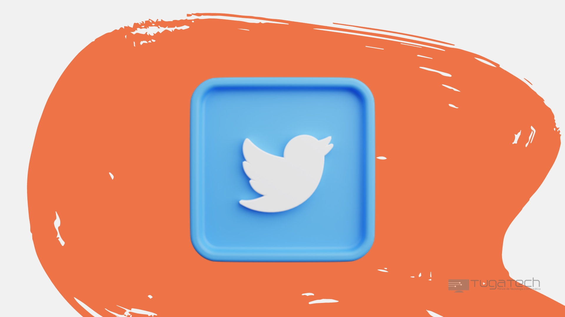 Twitter logo da plataforma em 3D