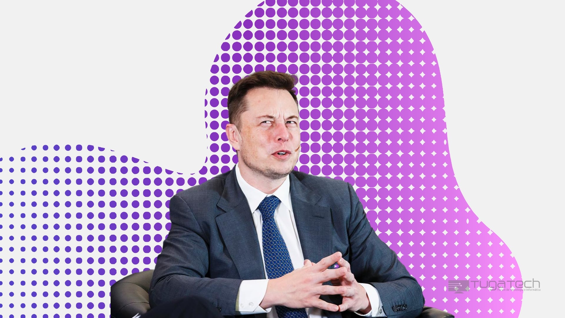 Elon musk sentado numa cadeira