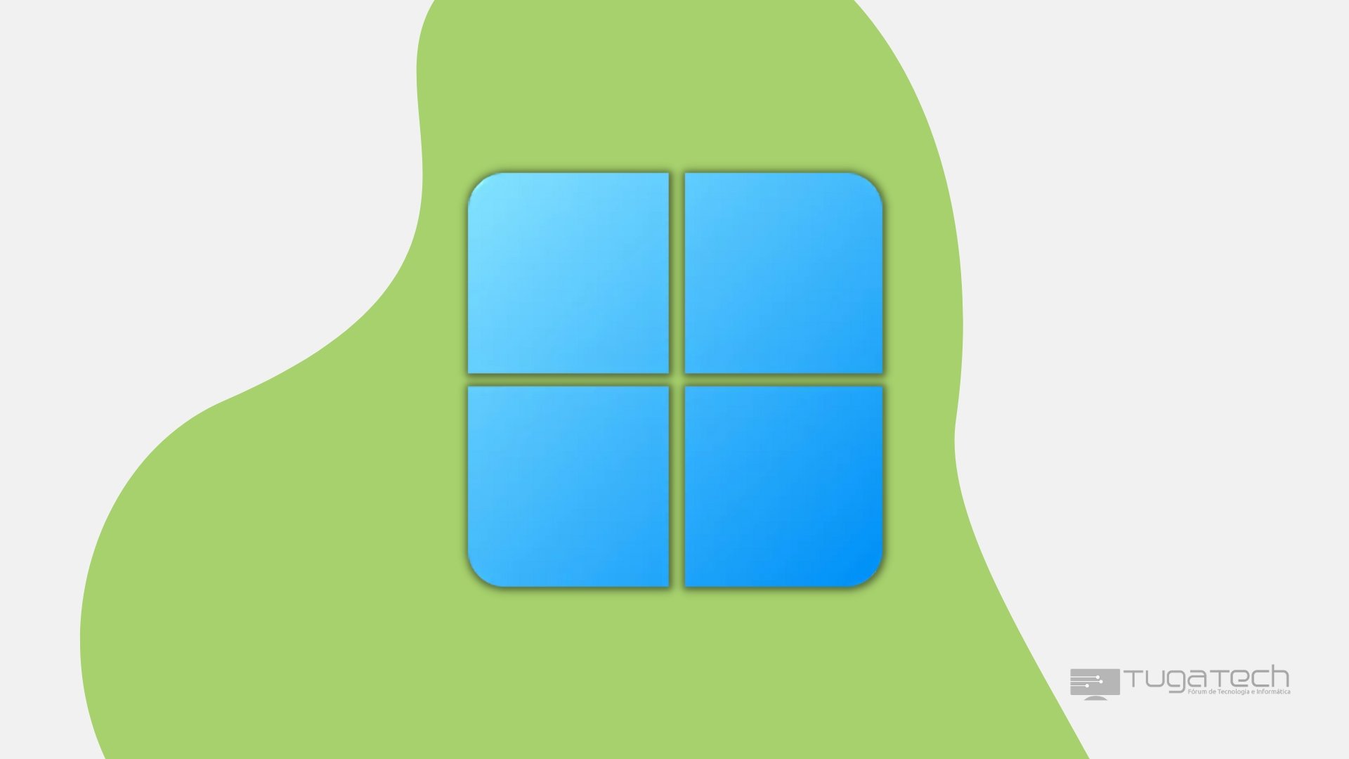 Windows 11 sobre fundo verde