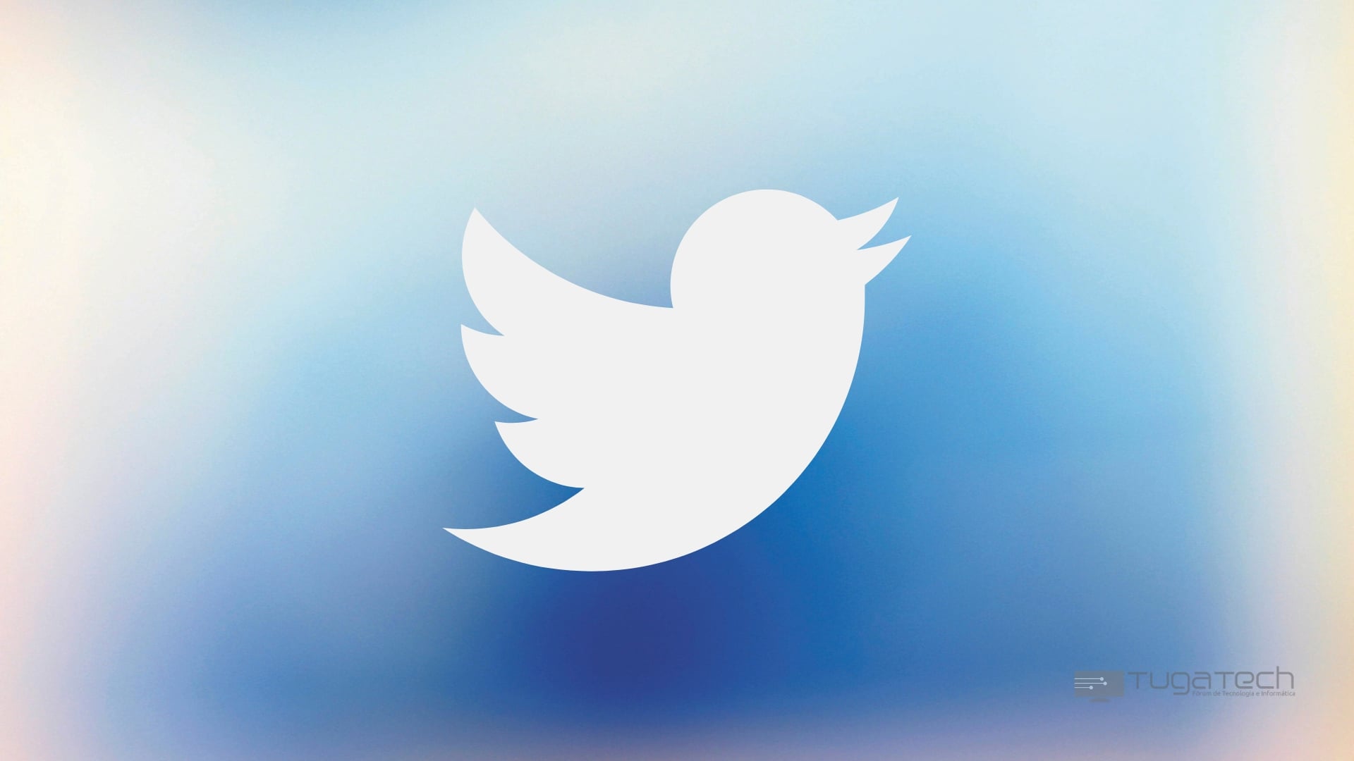 Twitter sobre fundo azul