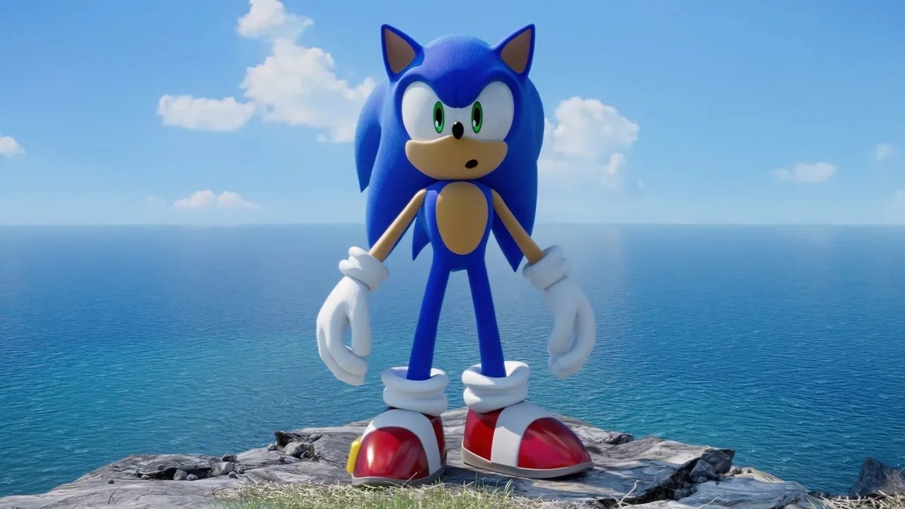 Sonic sobre um mundo 3D