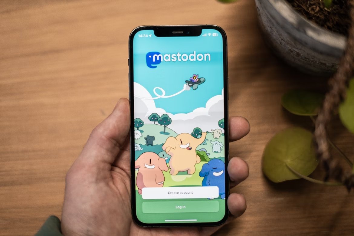 Aplicação do Mastodon em smartphone