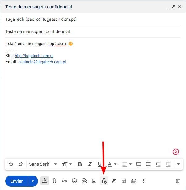 mensagem confidencial no gmail