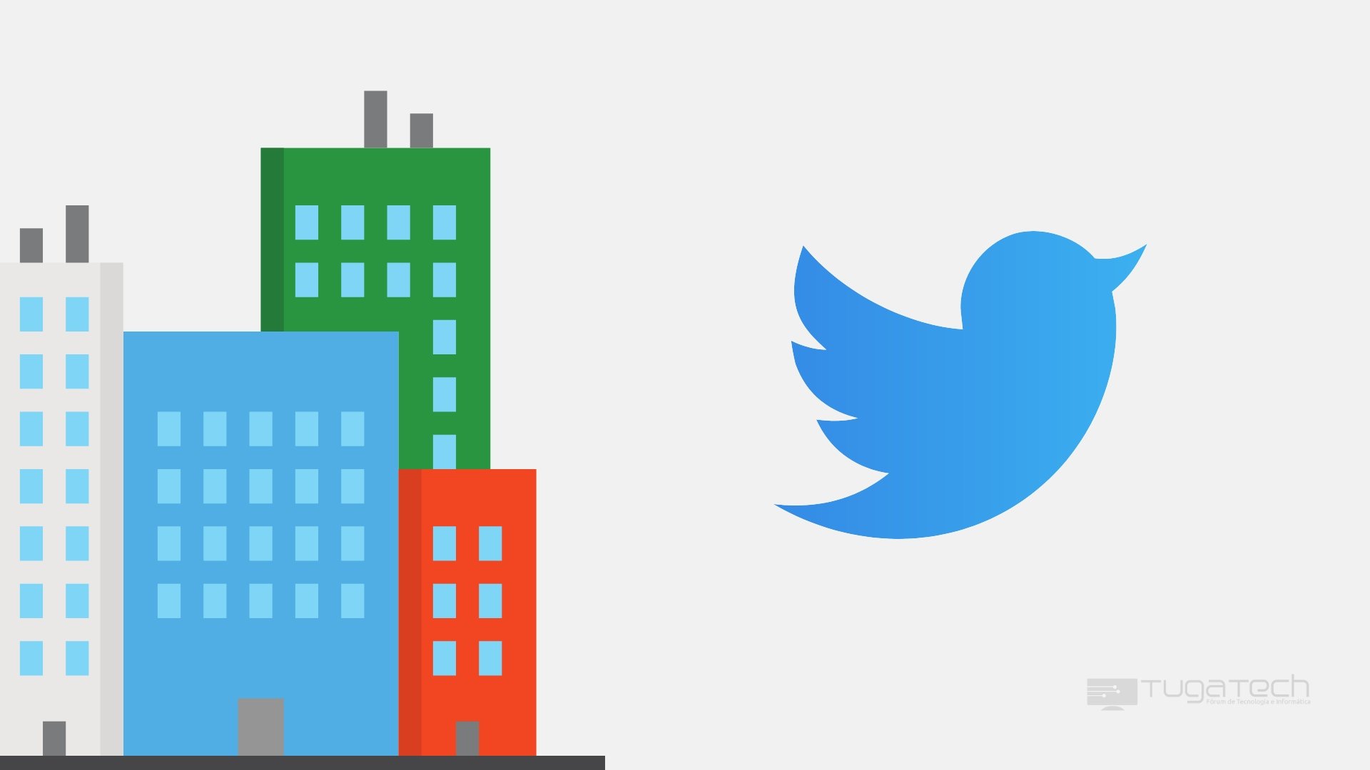 Twitter com edifícios ao lado
