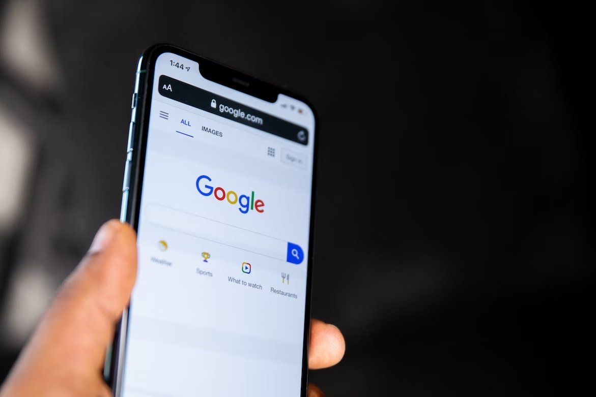 Google em smartphone para pesquisa