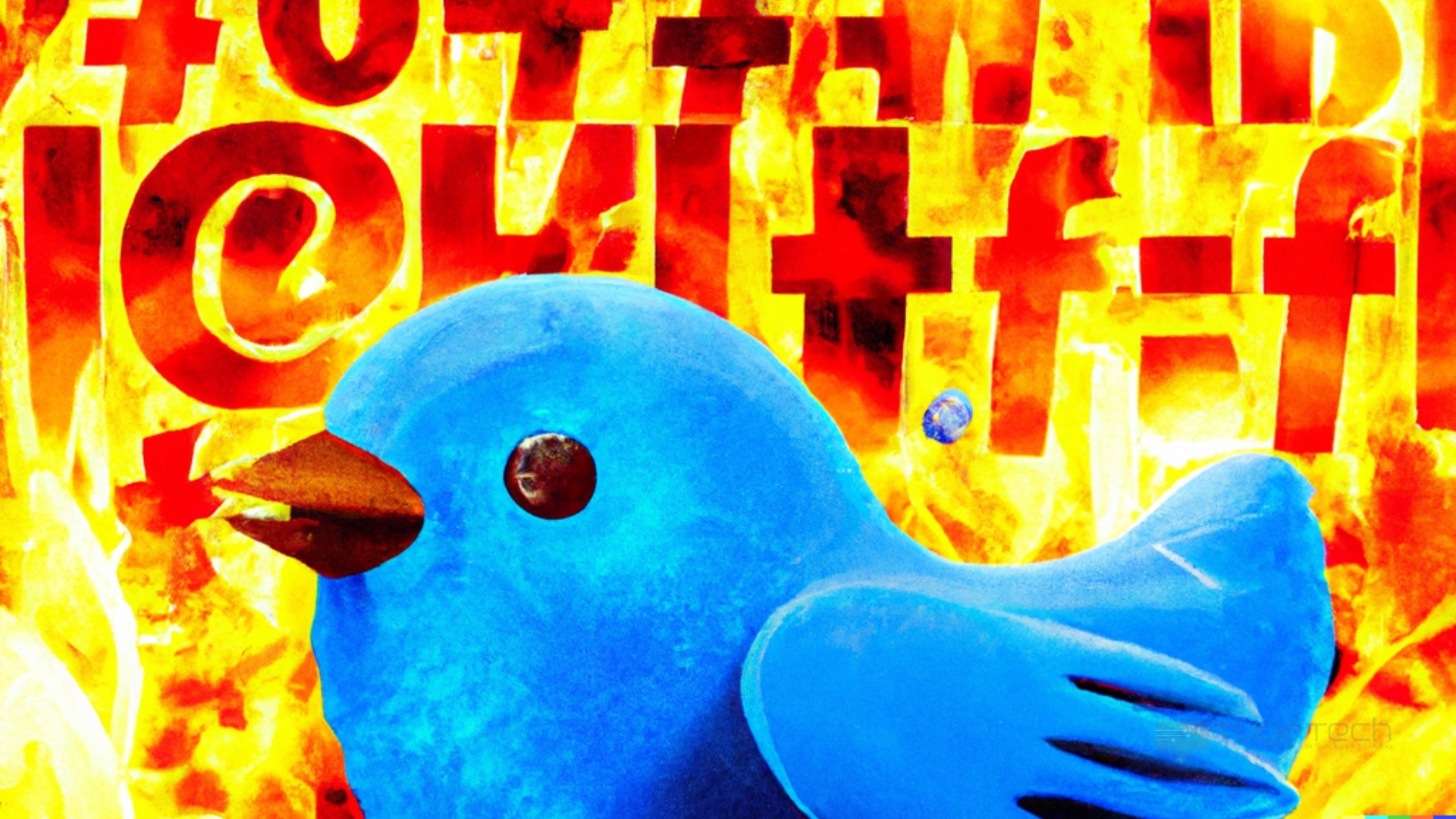 Twitter sobre fogo