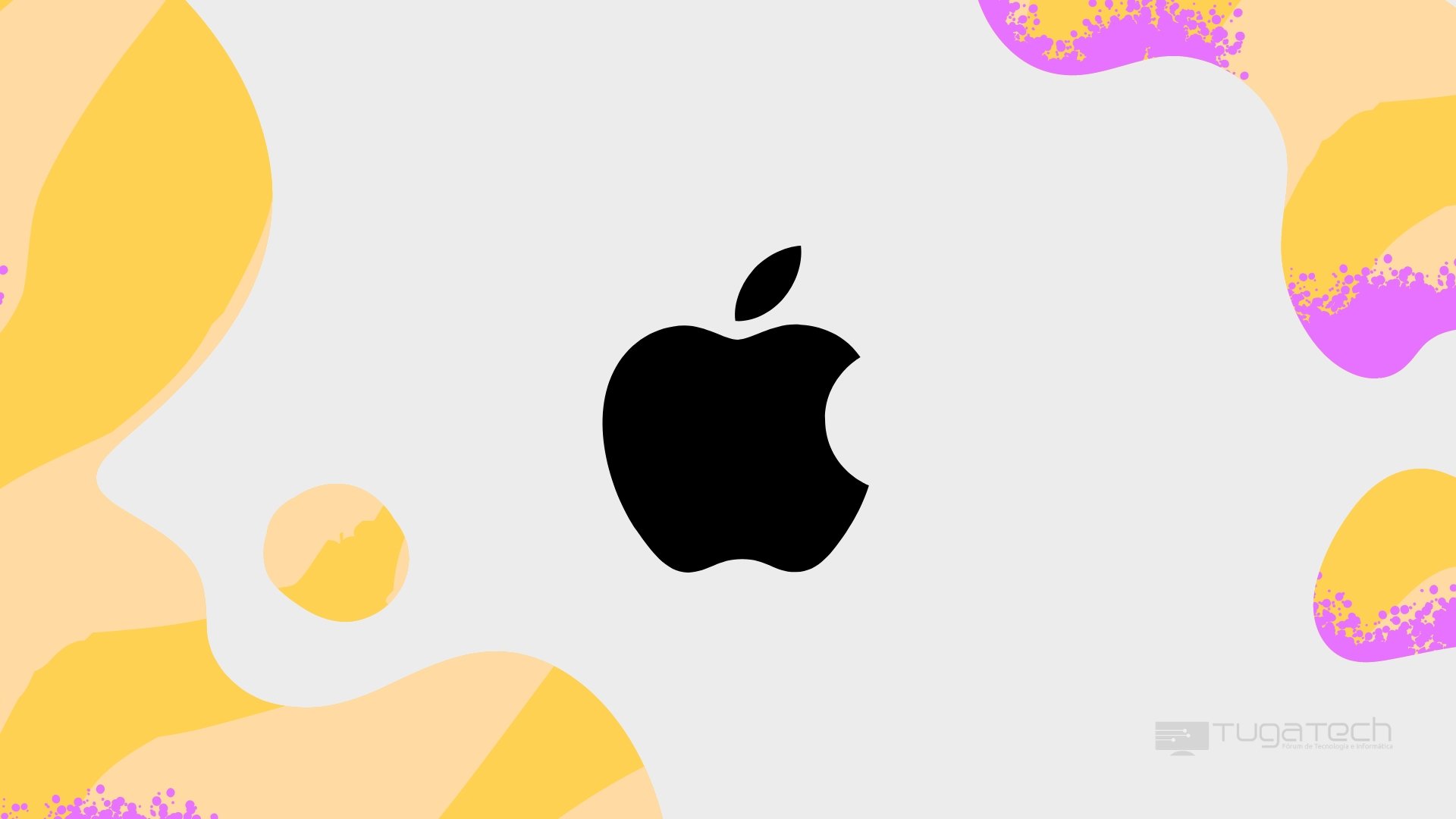 Apple sobre fundo amarelo