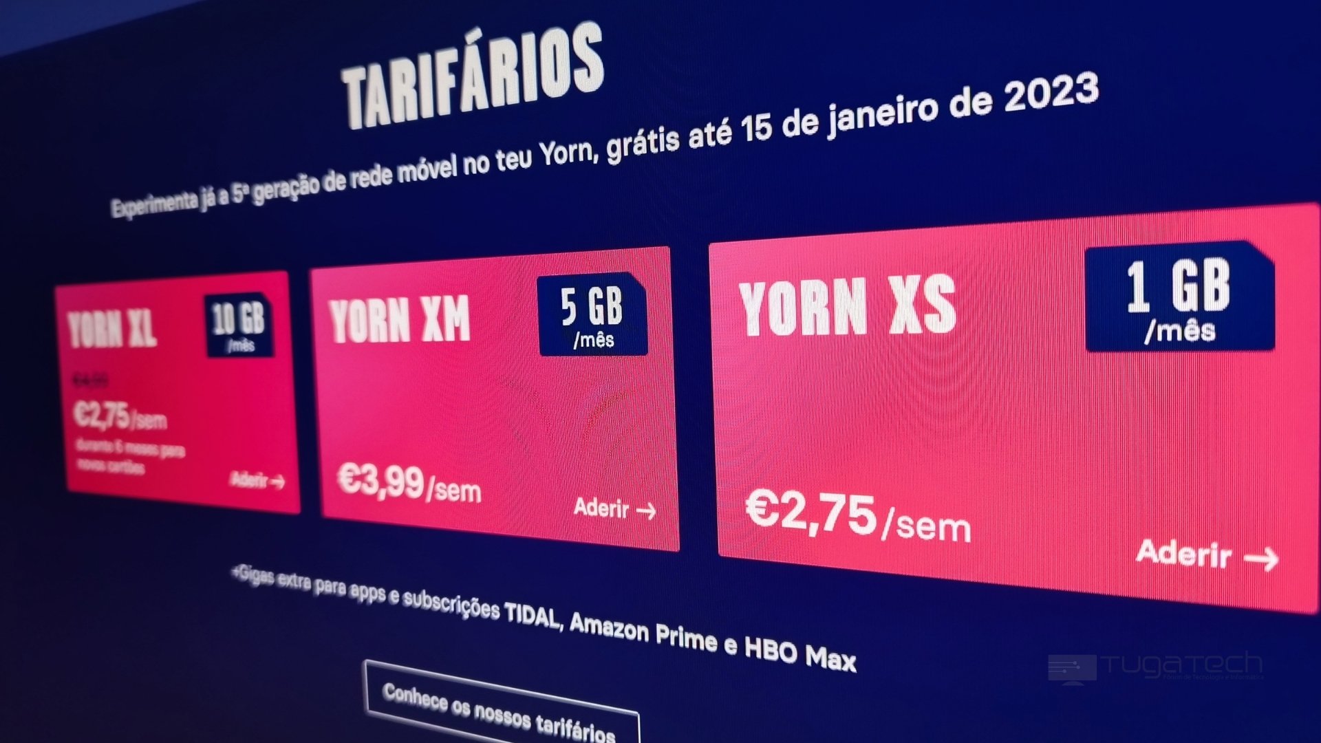 tarifários da yorn