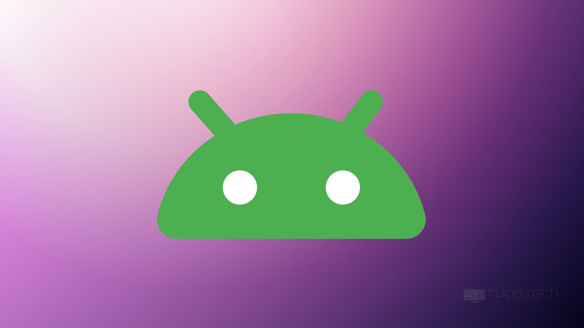 logo do android sobre fundo colorido