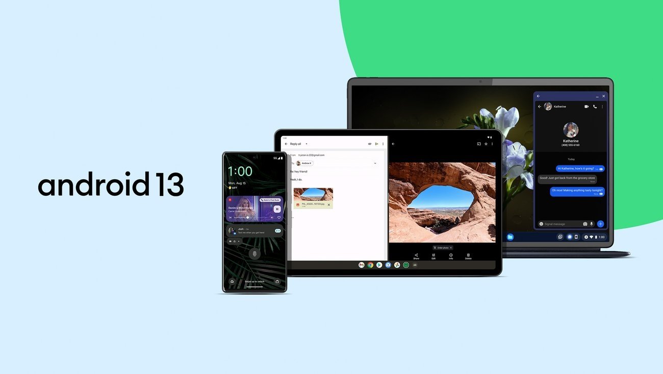 Android 13 em diferentes dispositivos