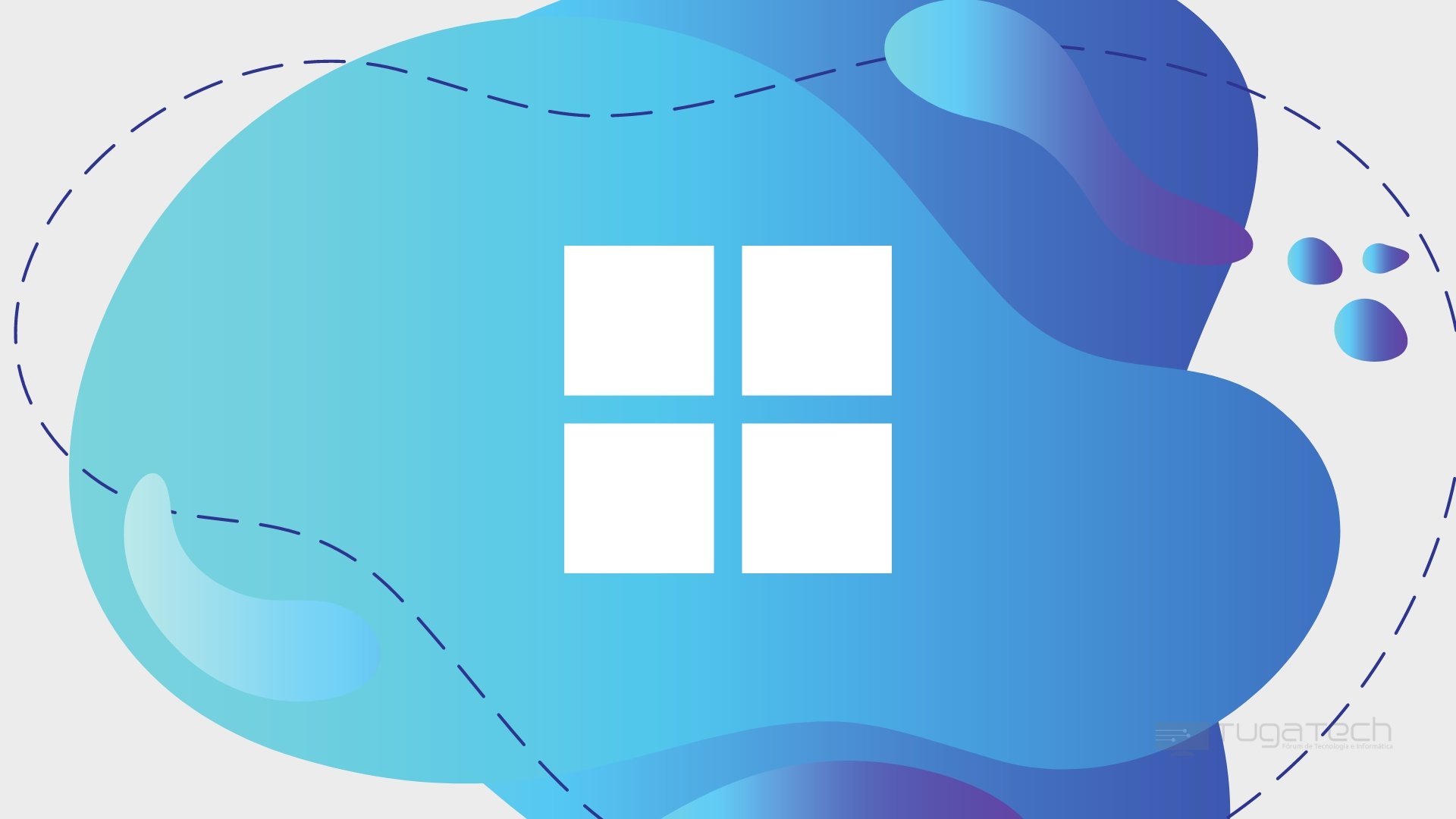 Windows 11 sobre fundo azul