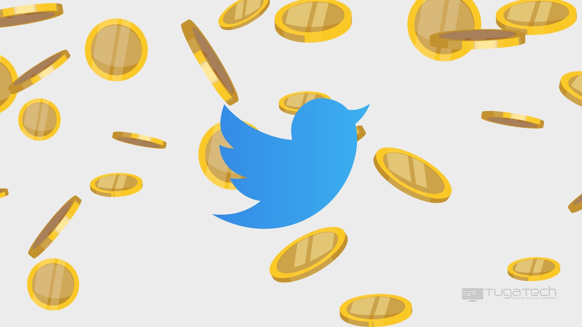 Twitter com fundo de moedas