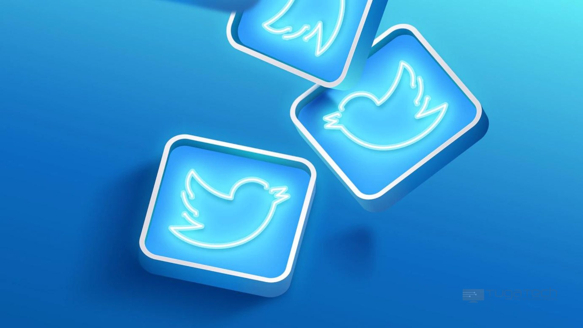 Logo do Twitter em quadrados