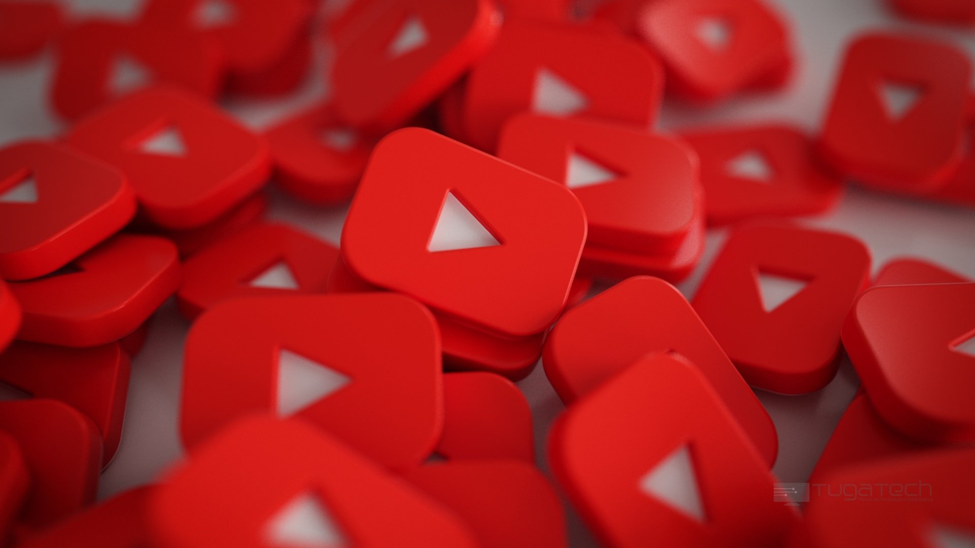 Logo do YouTube em 3D
