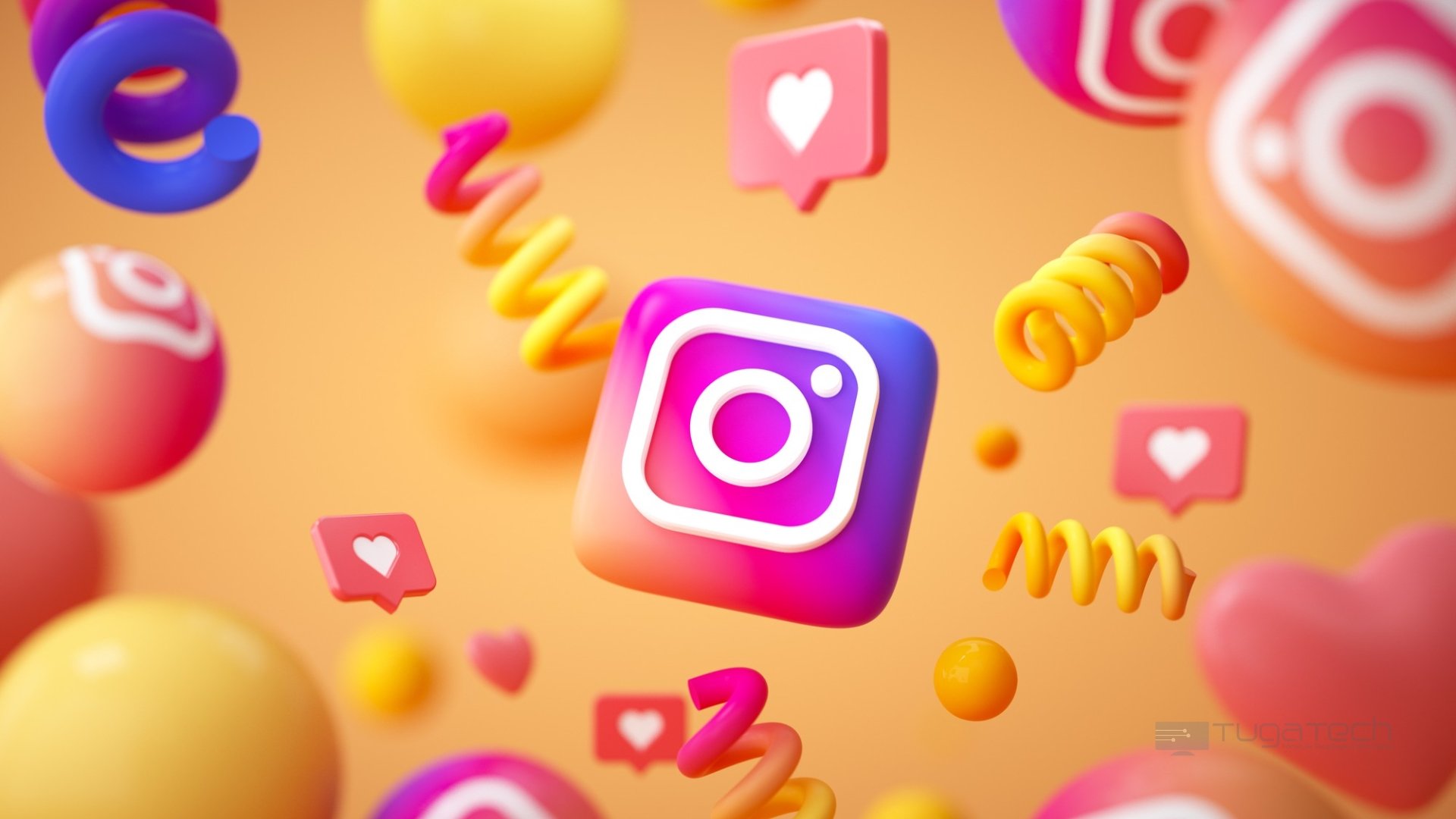 Instagram logo da plataforma em 3D