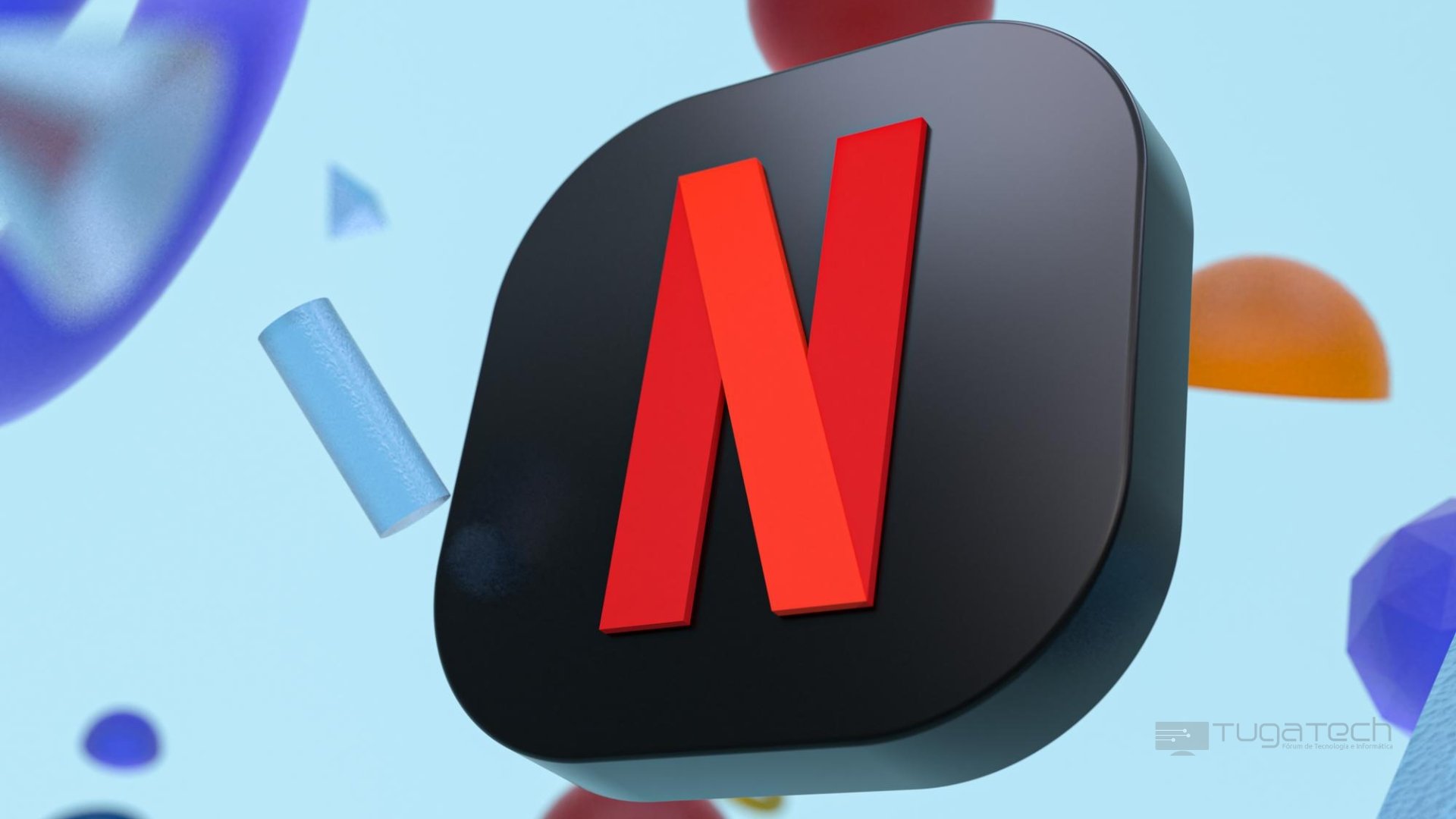 Netflix em logo 3D