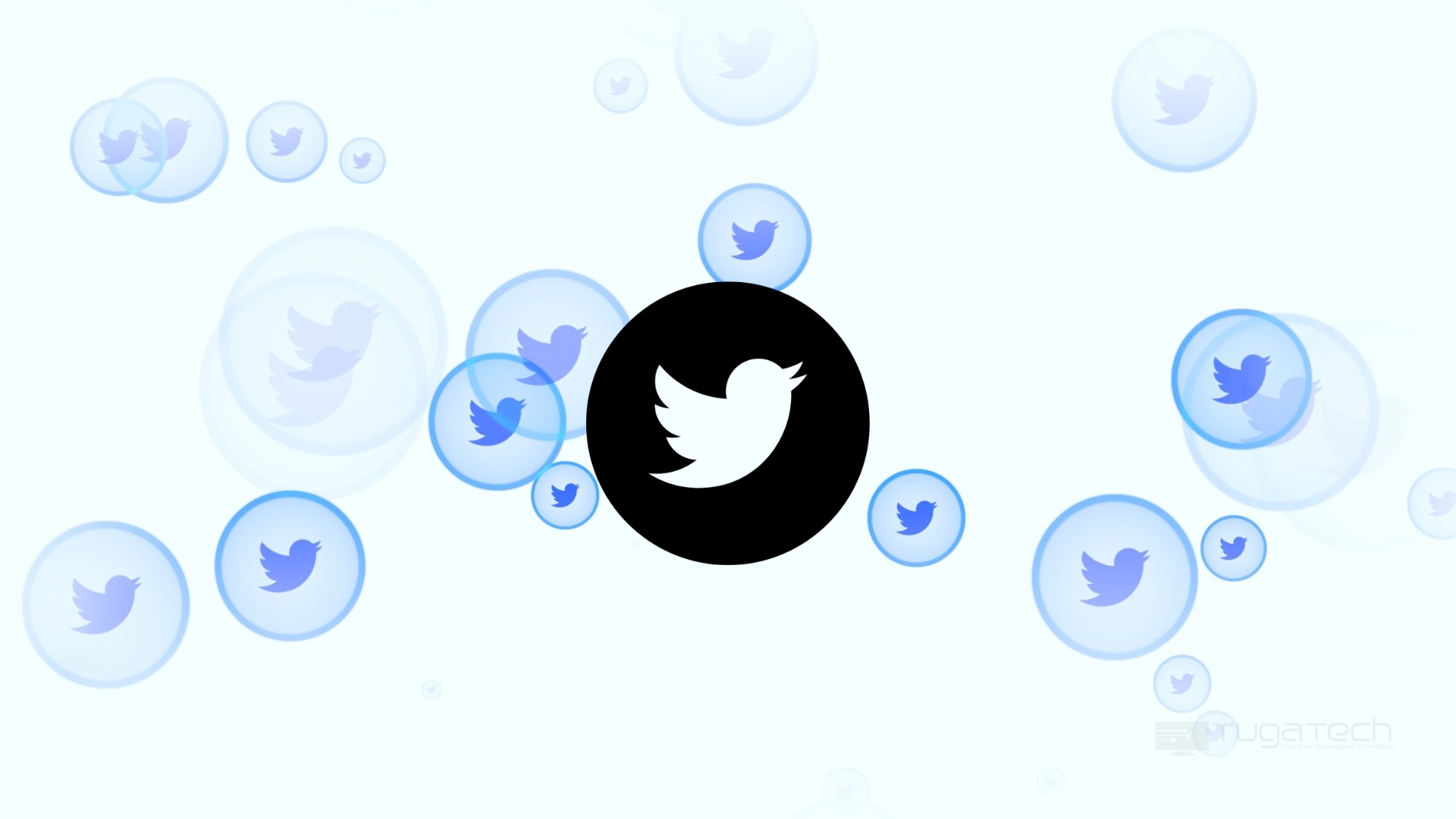 Twitter sobre fundo de vários ícones da app