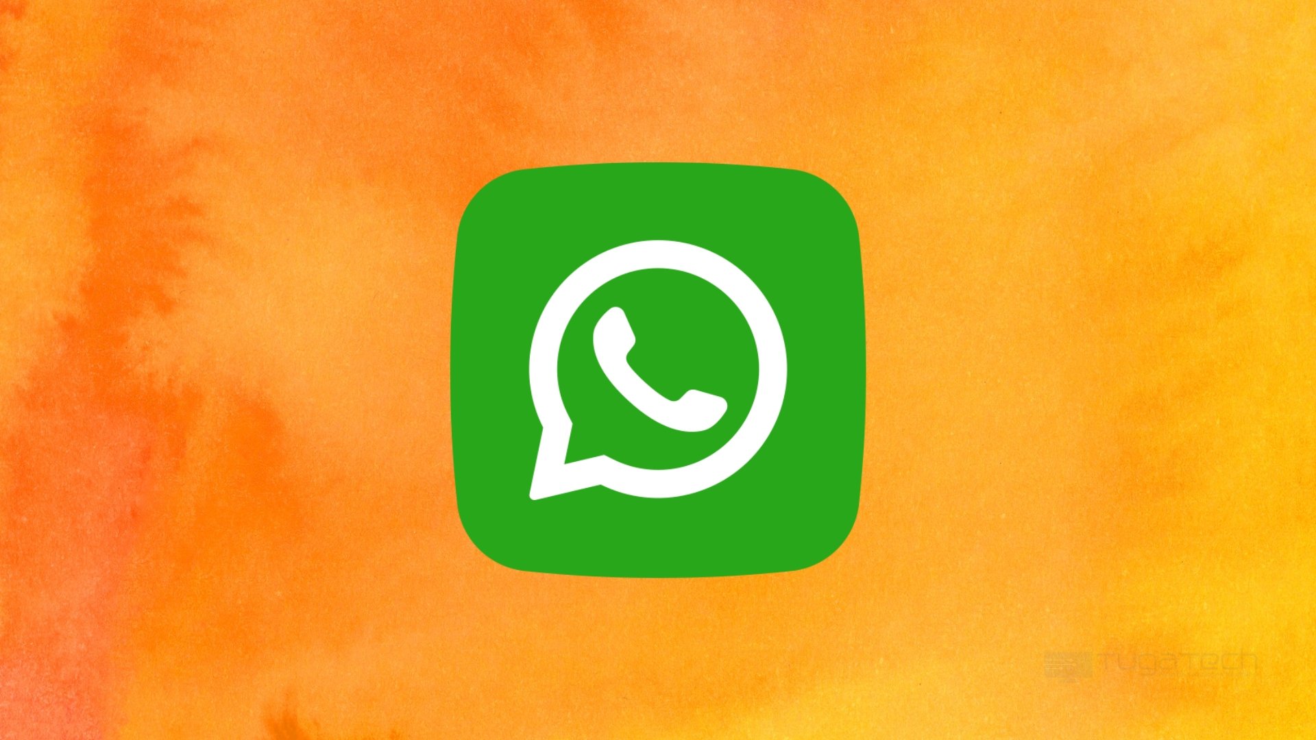 WhatsApp em fundo laranja
