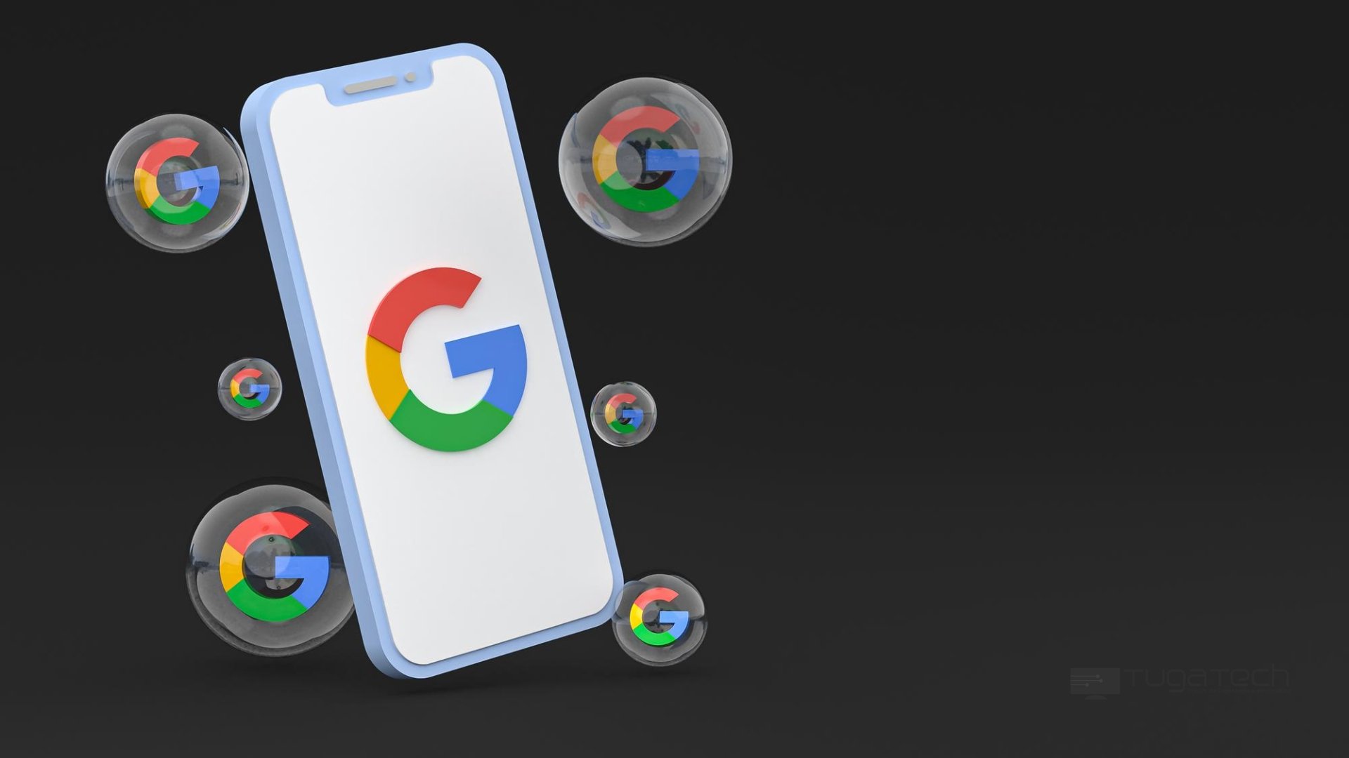 Google em smartphone e bolhas