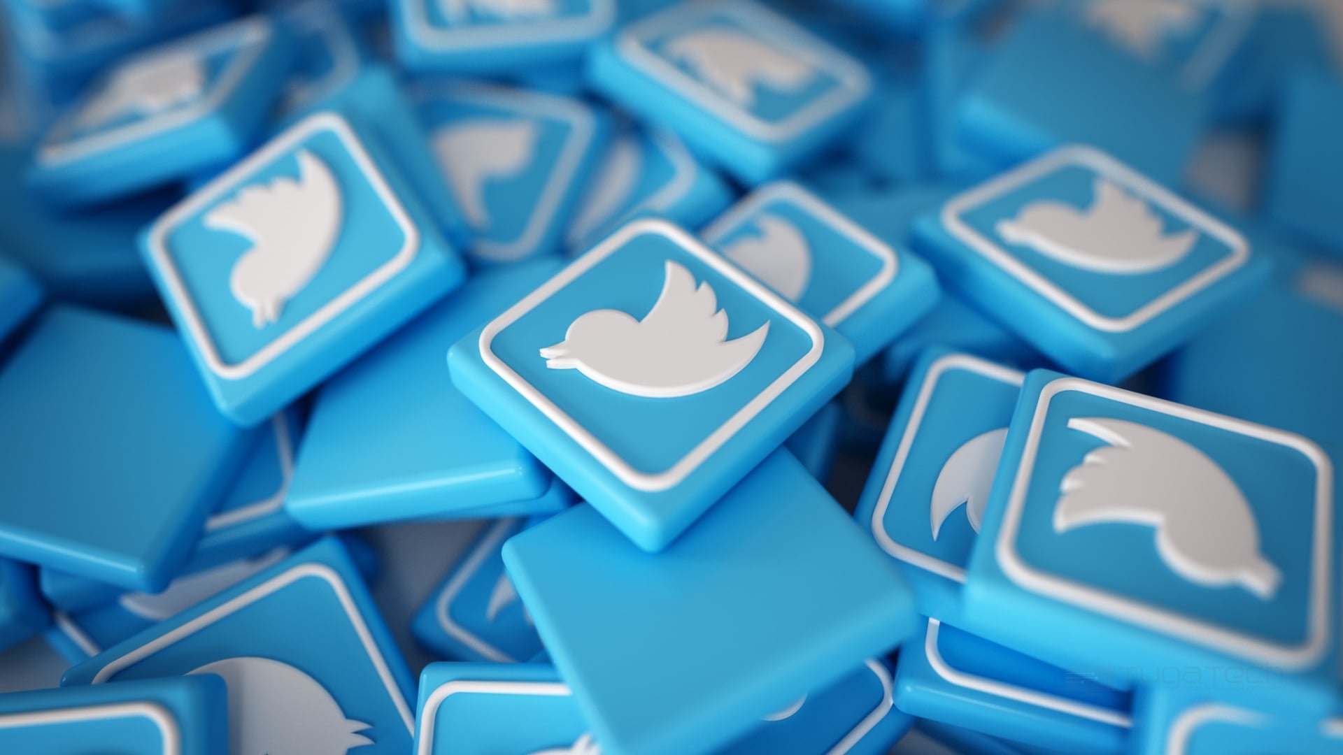 Twitter logo em 3d