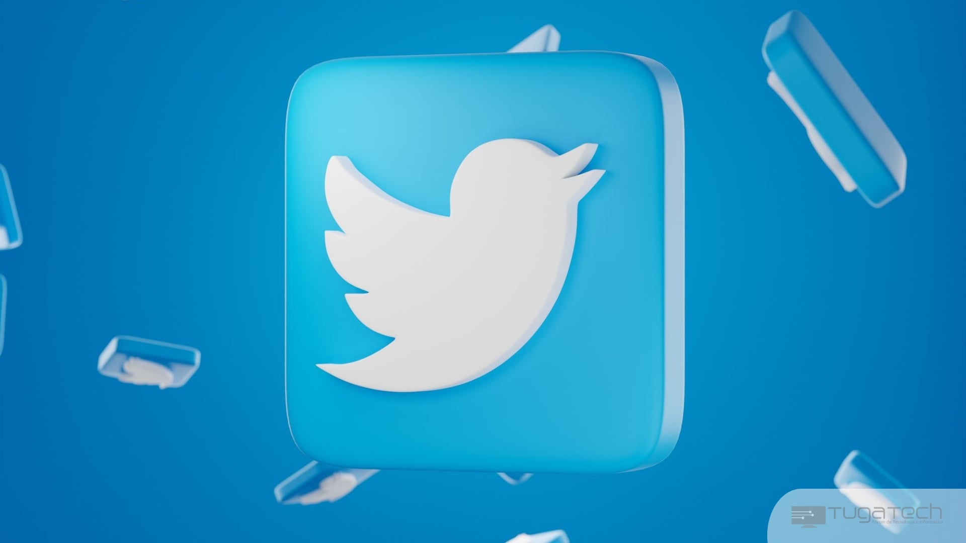 Twitter logo em 3D