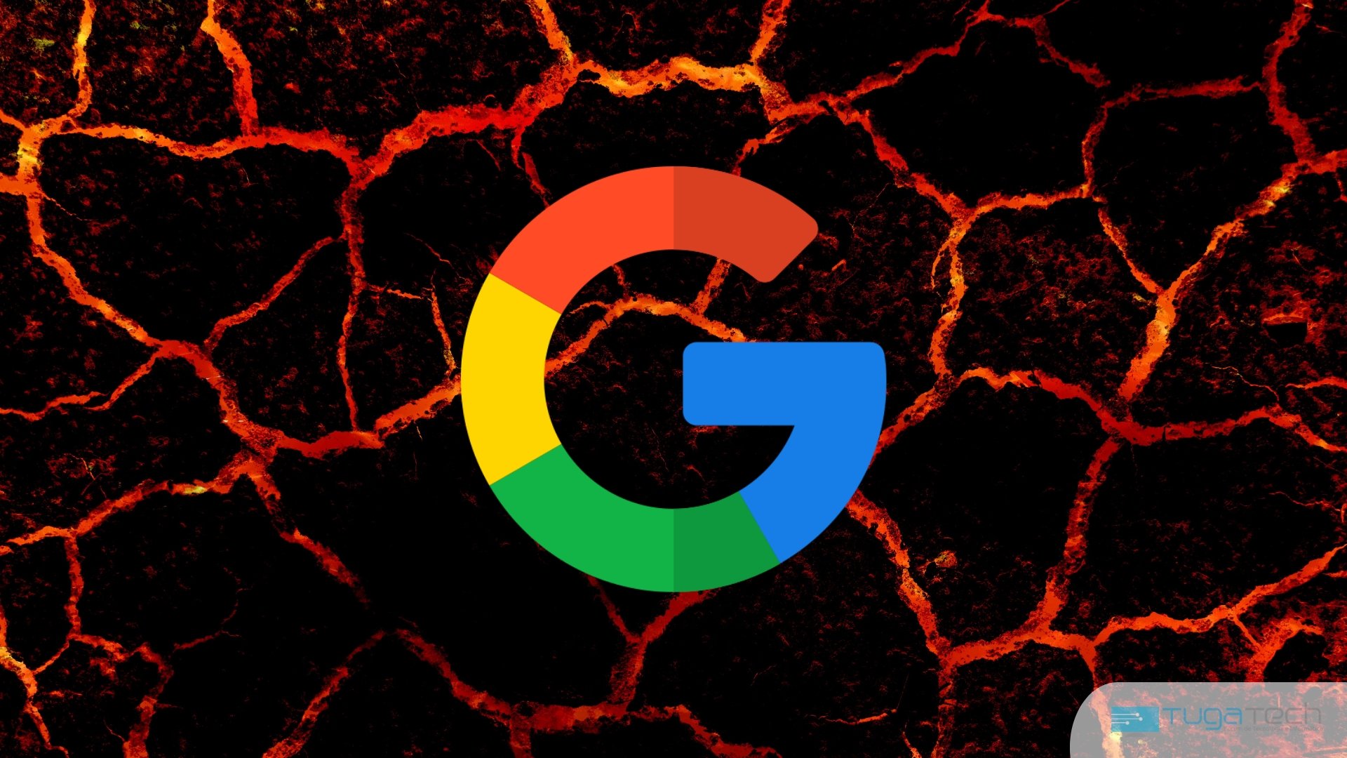 Google logo sobre lava