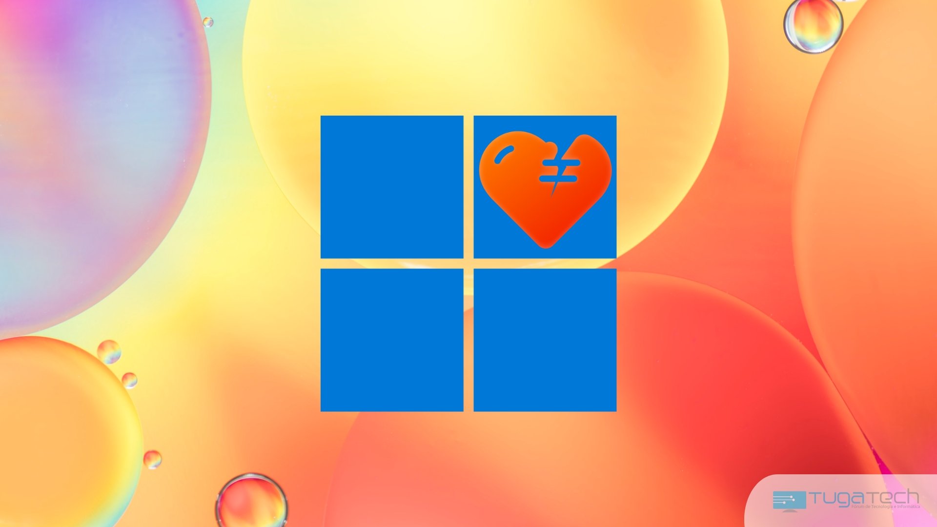 Windows logo com coração