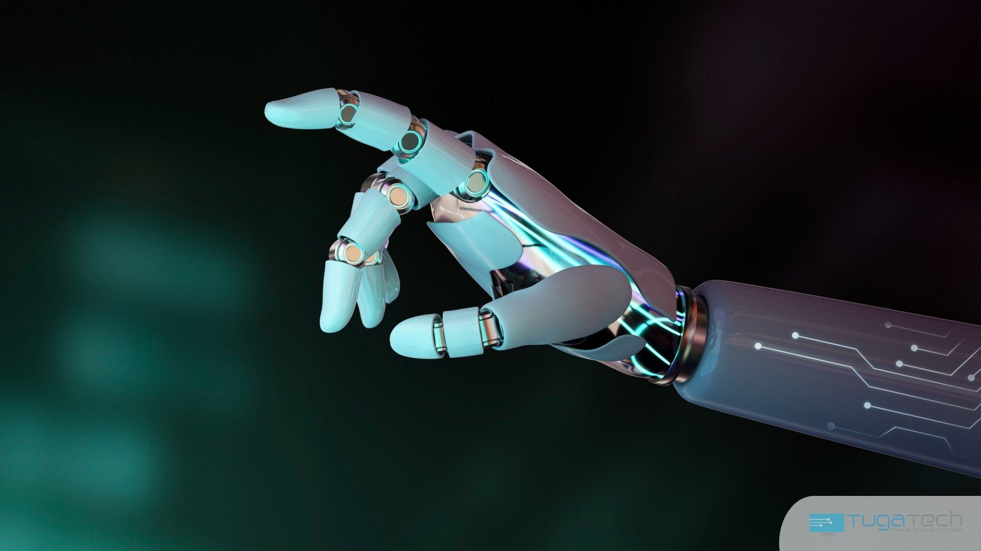Inteligência Artificial mão de robot