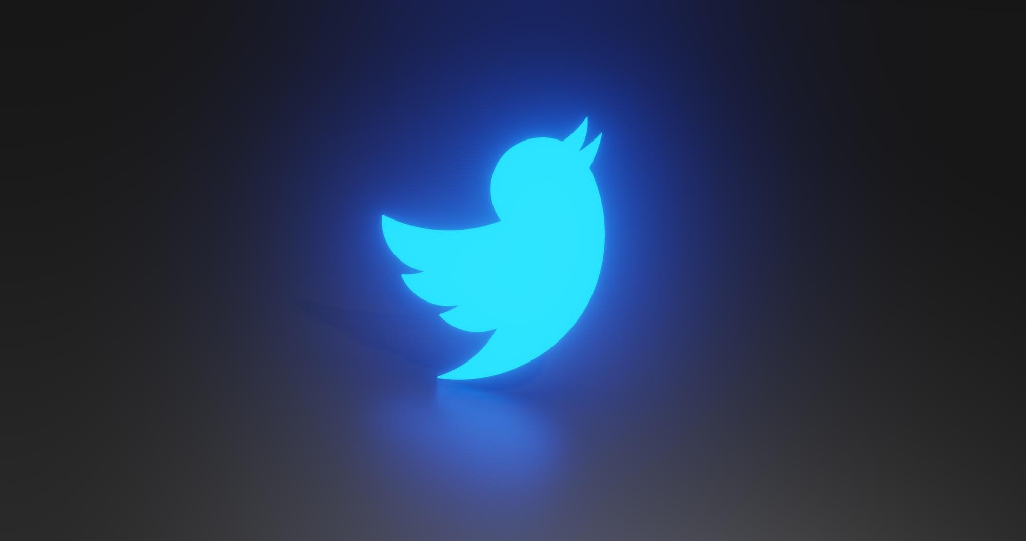 Twitter logo em 3D