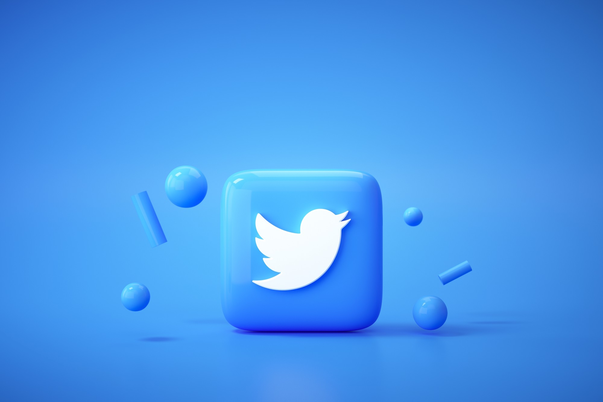 Twitter logo em 3D