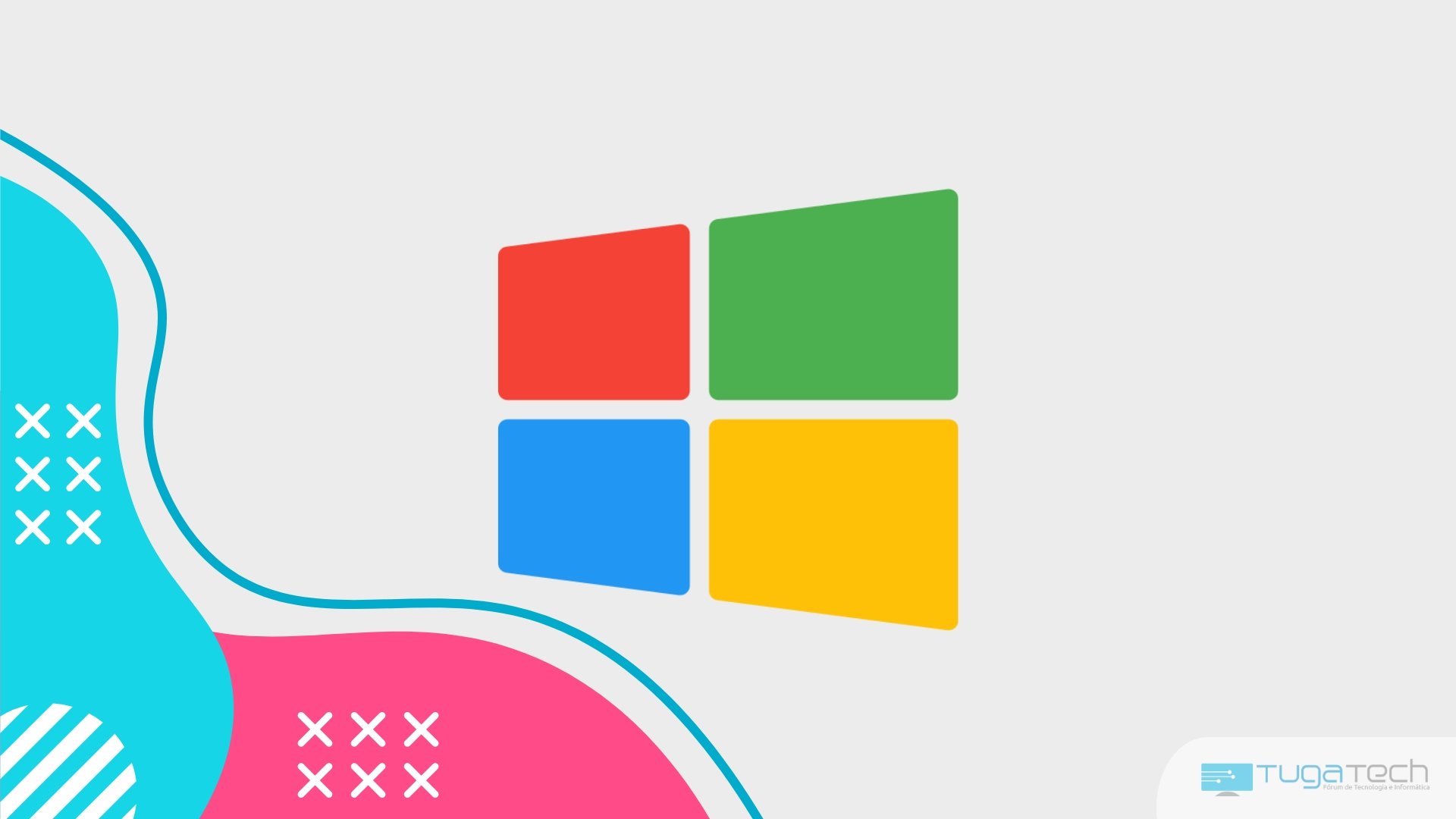 Windows logo sobre fundo colorido
