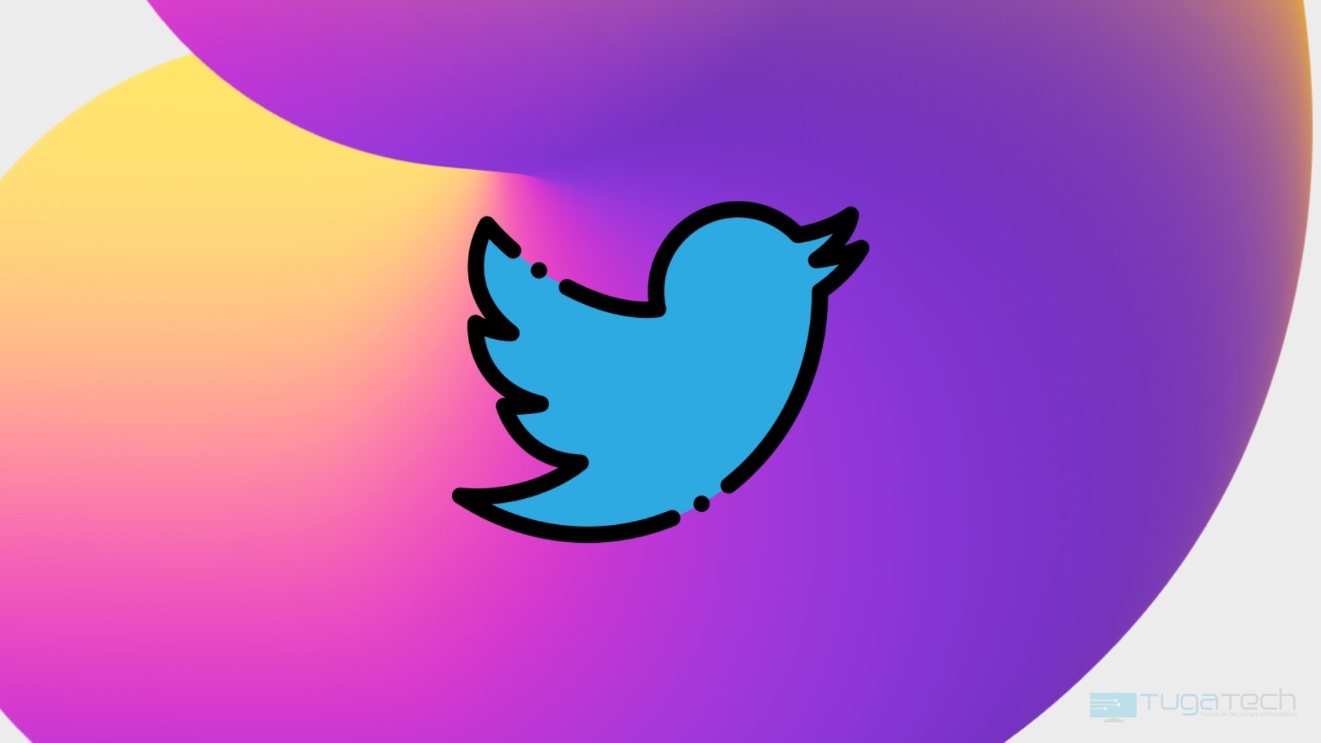 Twitter logo sobre fundo colorido