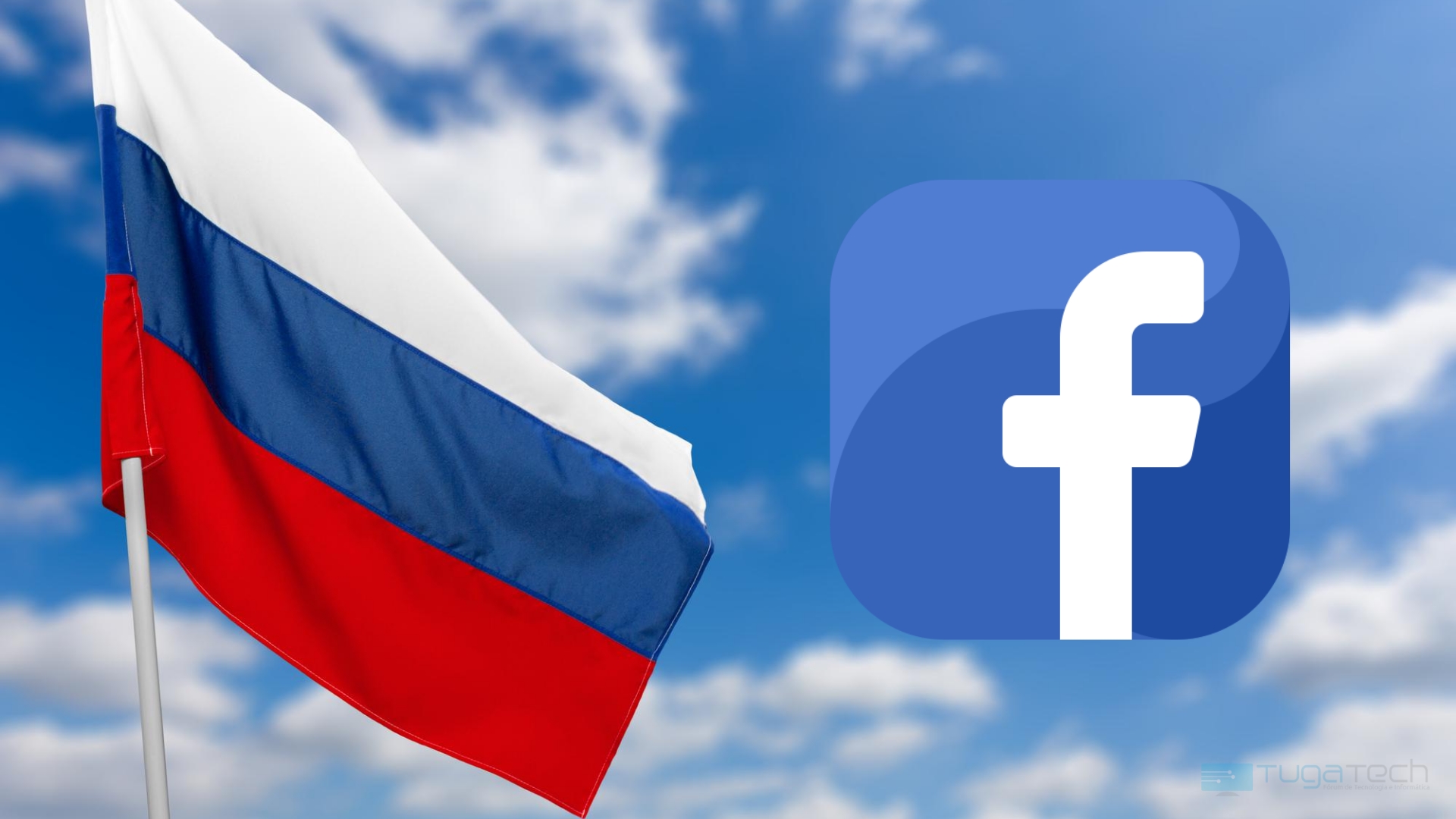 Facebook sobre bandeira da Rússia
