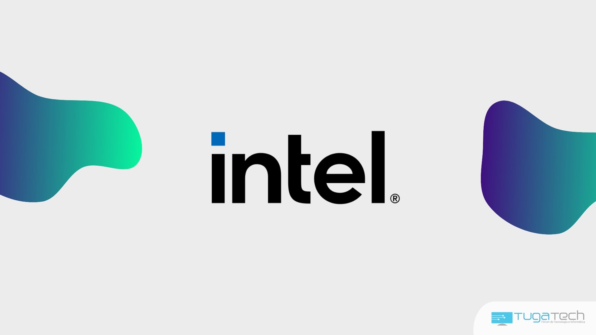 Logo da Intel sobre fundo colorido