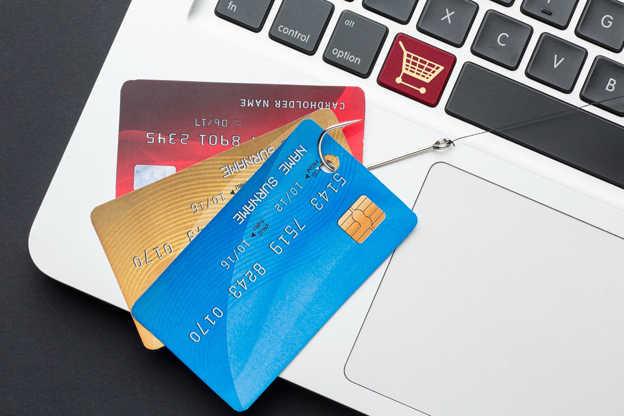 Emails de phishing com cartões de crédito