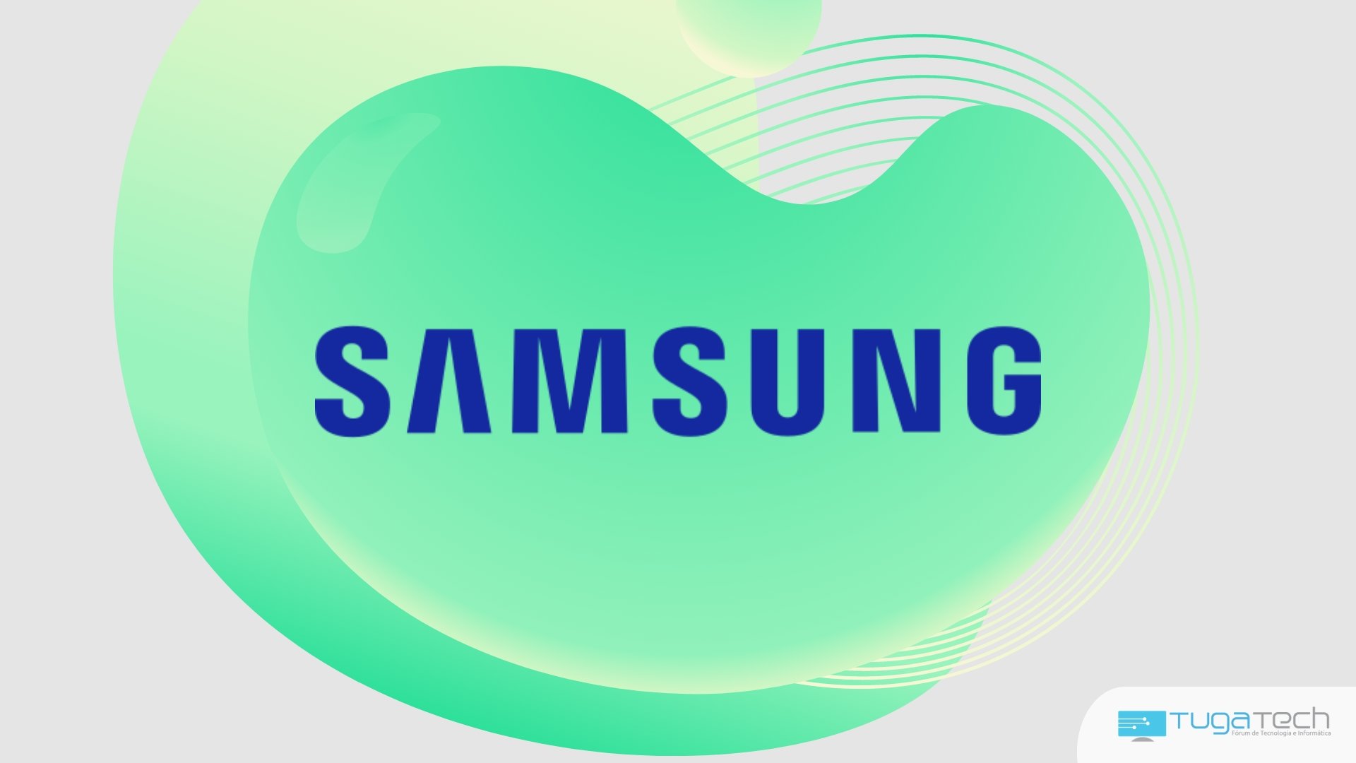 Samsung sobre fundo verde