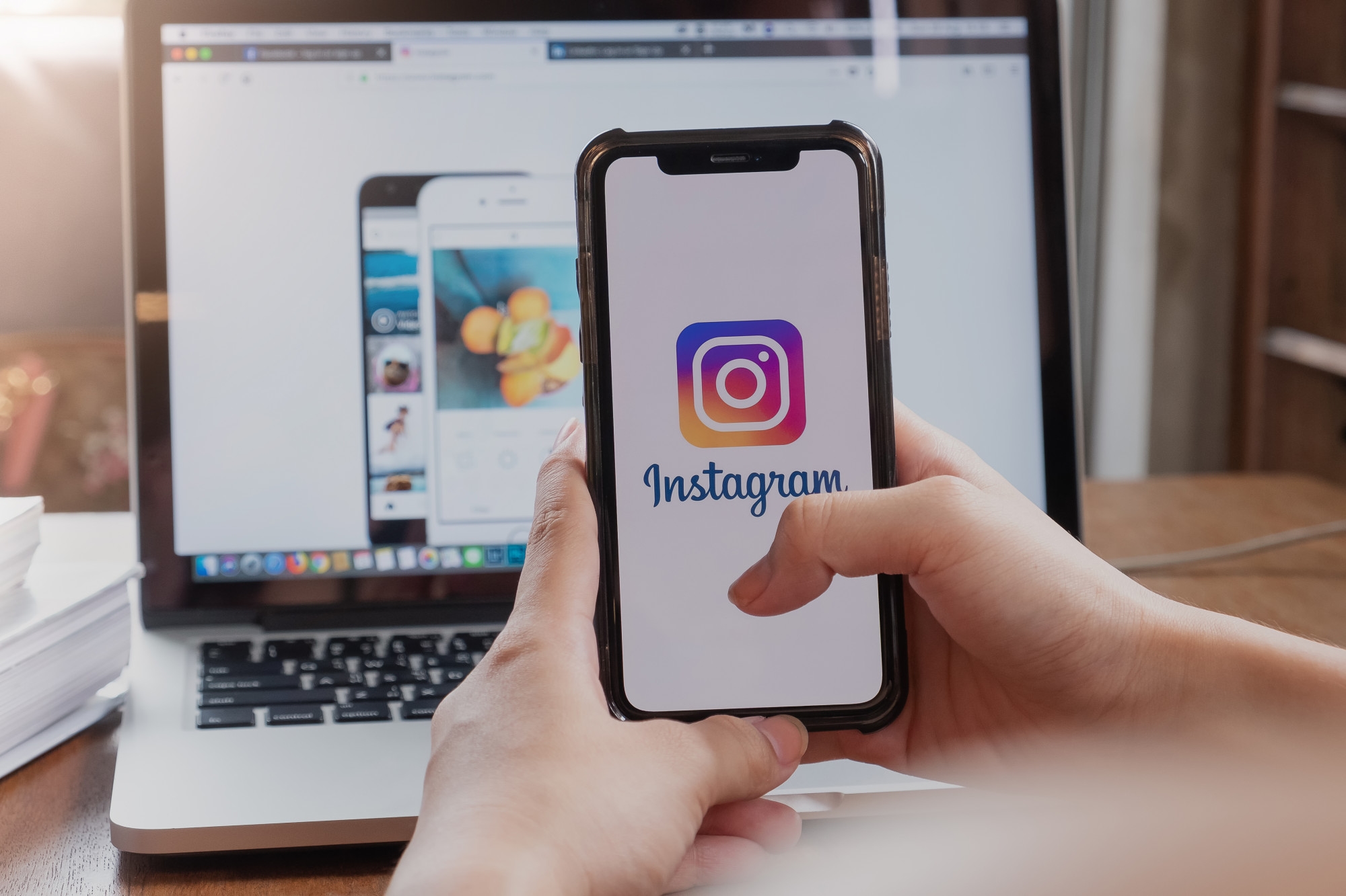 App do Instagram em smartphone