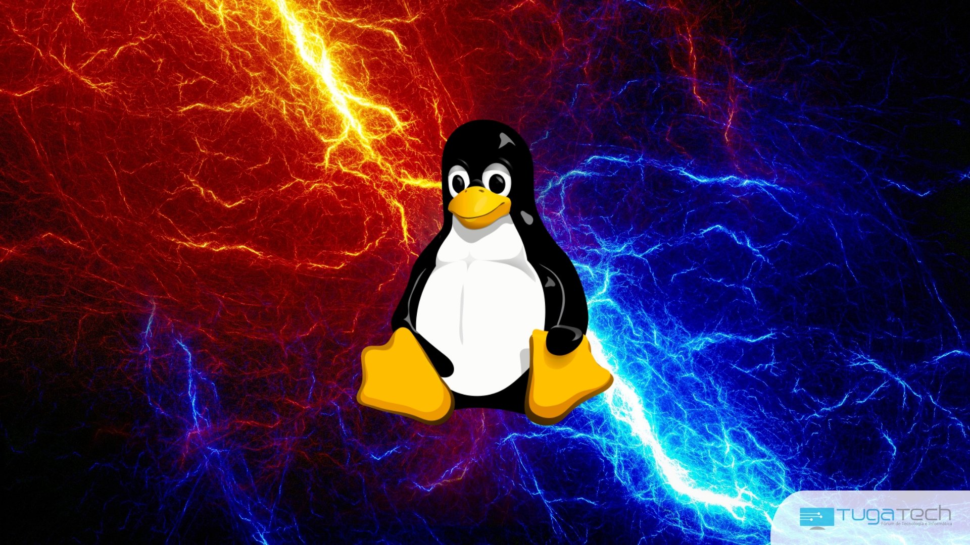 Linux sobre raios coloridos