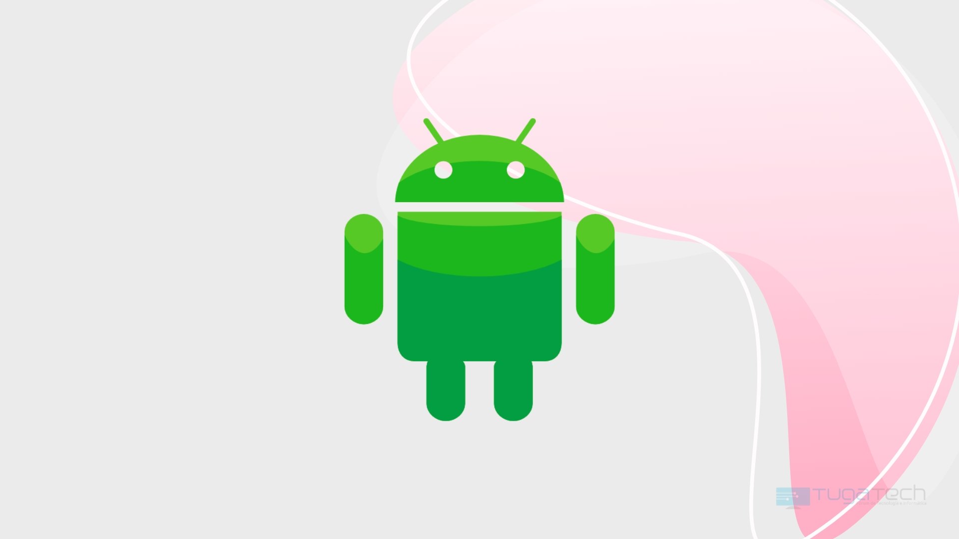 Logo do Android sobre fundo rosa