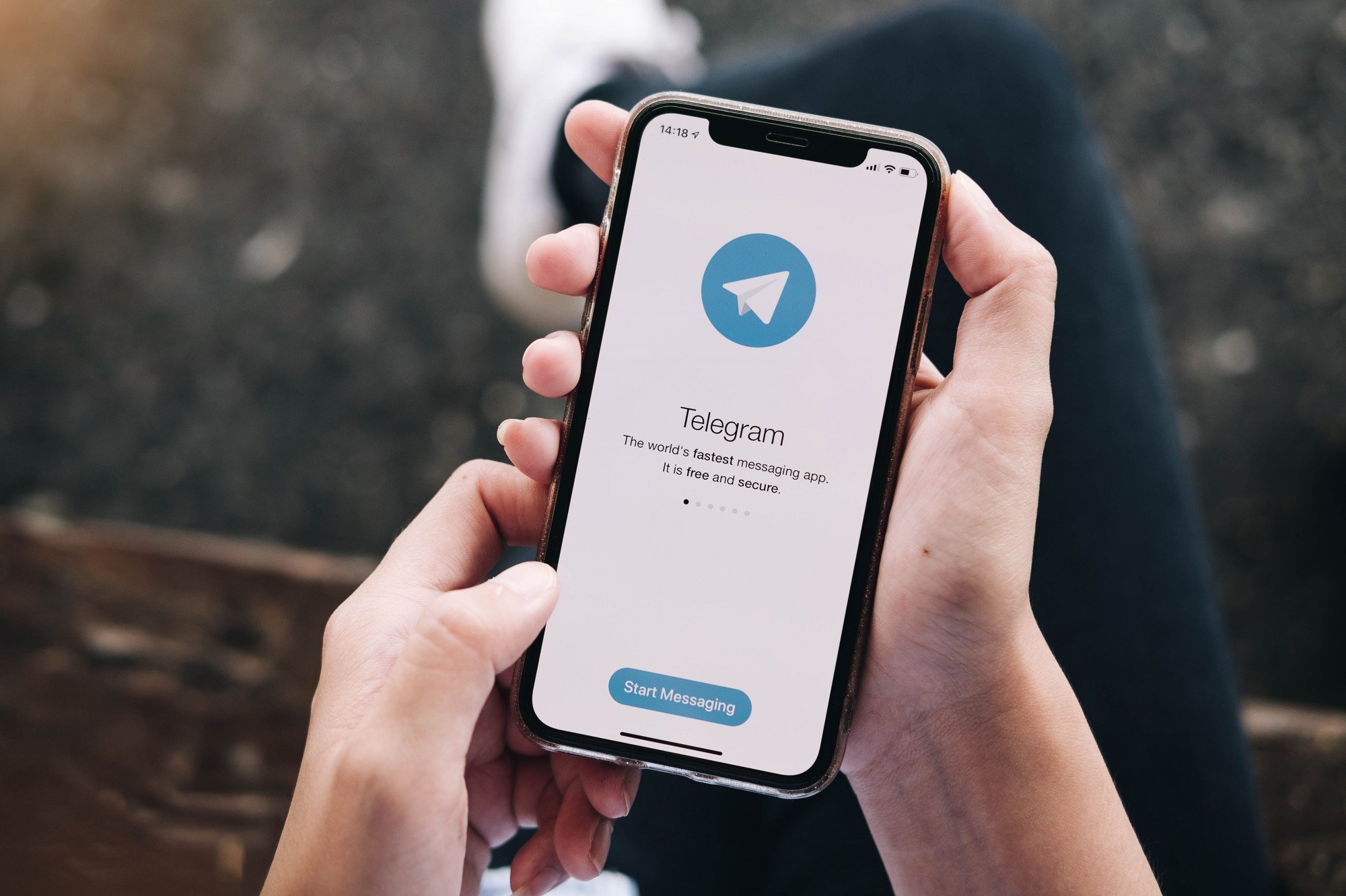 Telegram app em smartphone