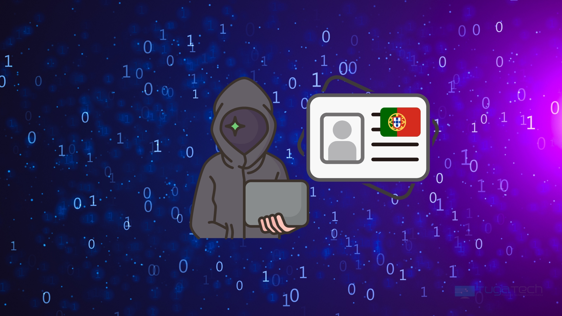 Hacker com cartão de identificação nacional