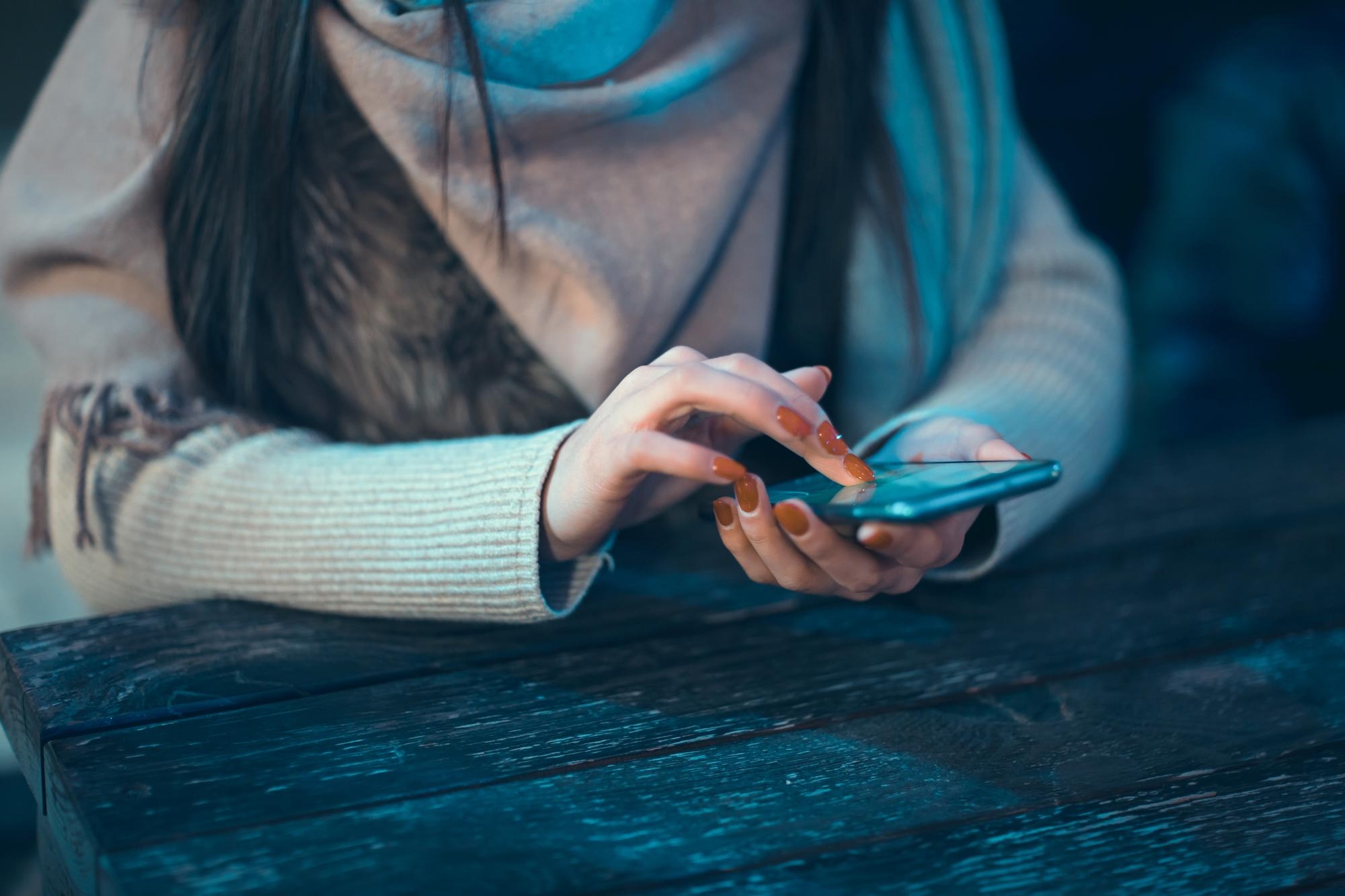 Smartphone a ser usado