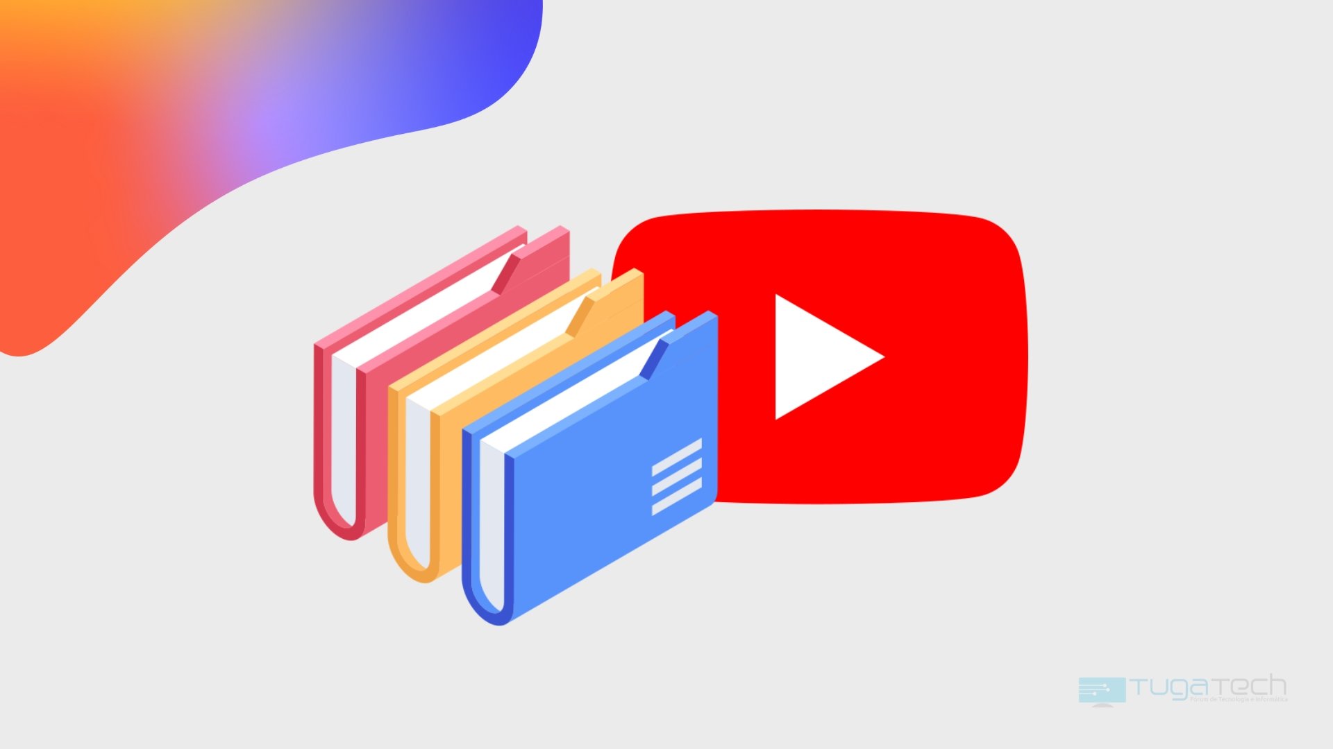 YouTube logo com ficheiros