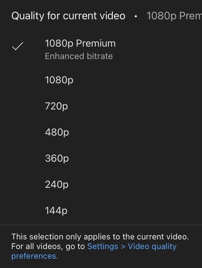 novo formato de 1080p premium