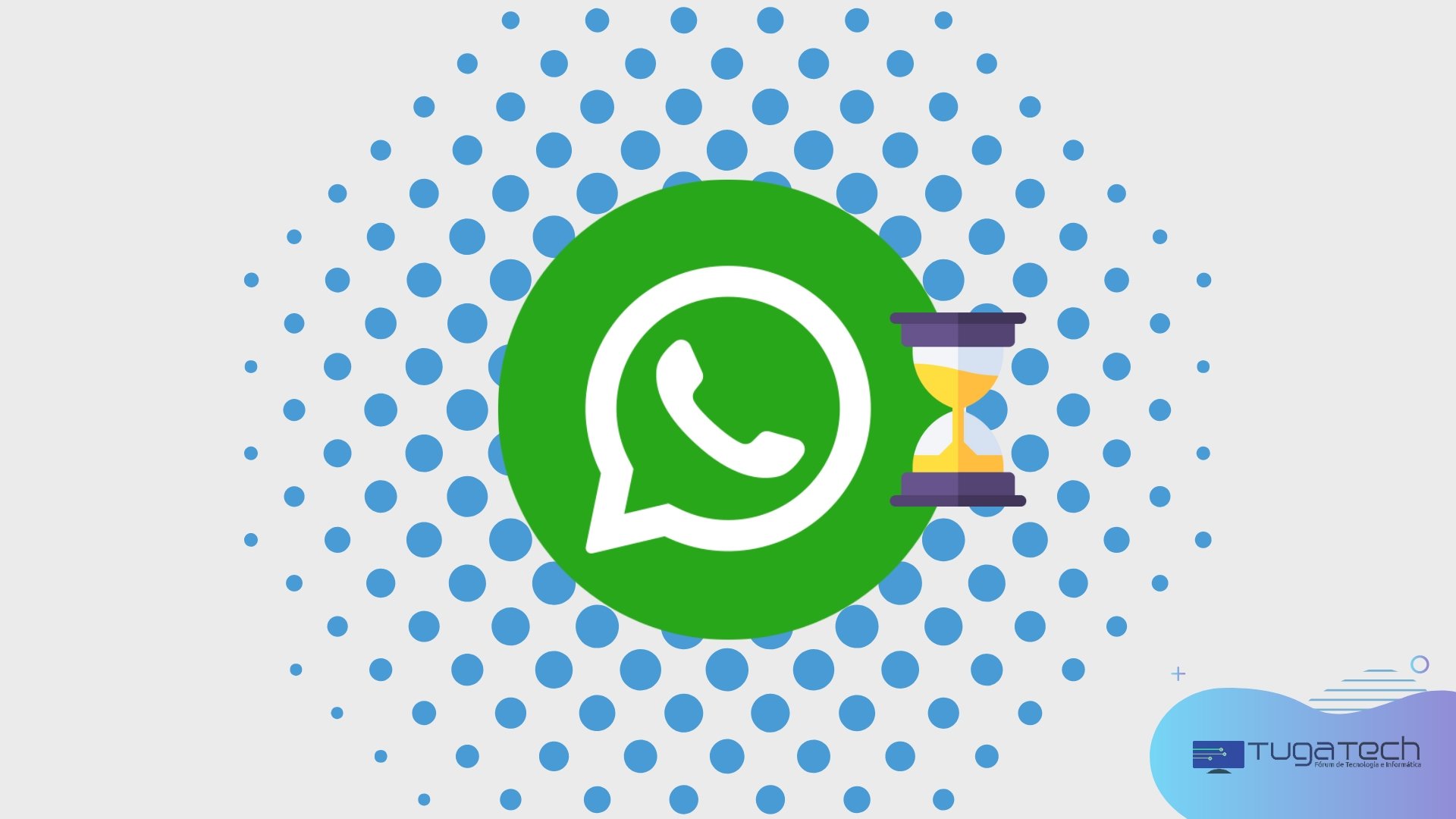 WhatsApp com relógio de areia