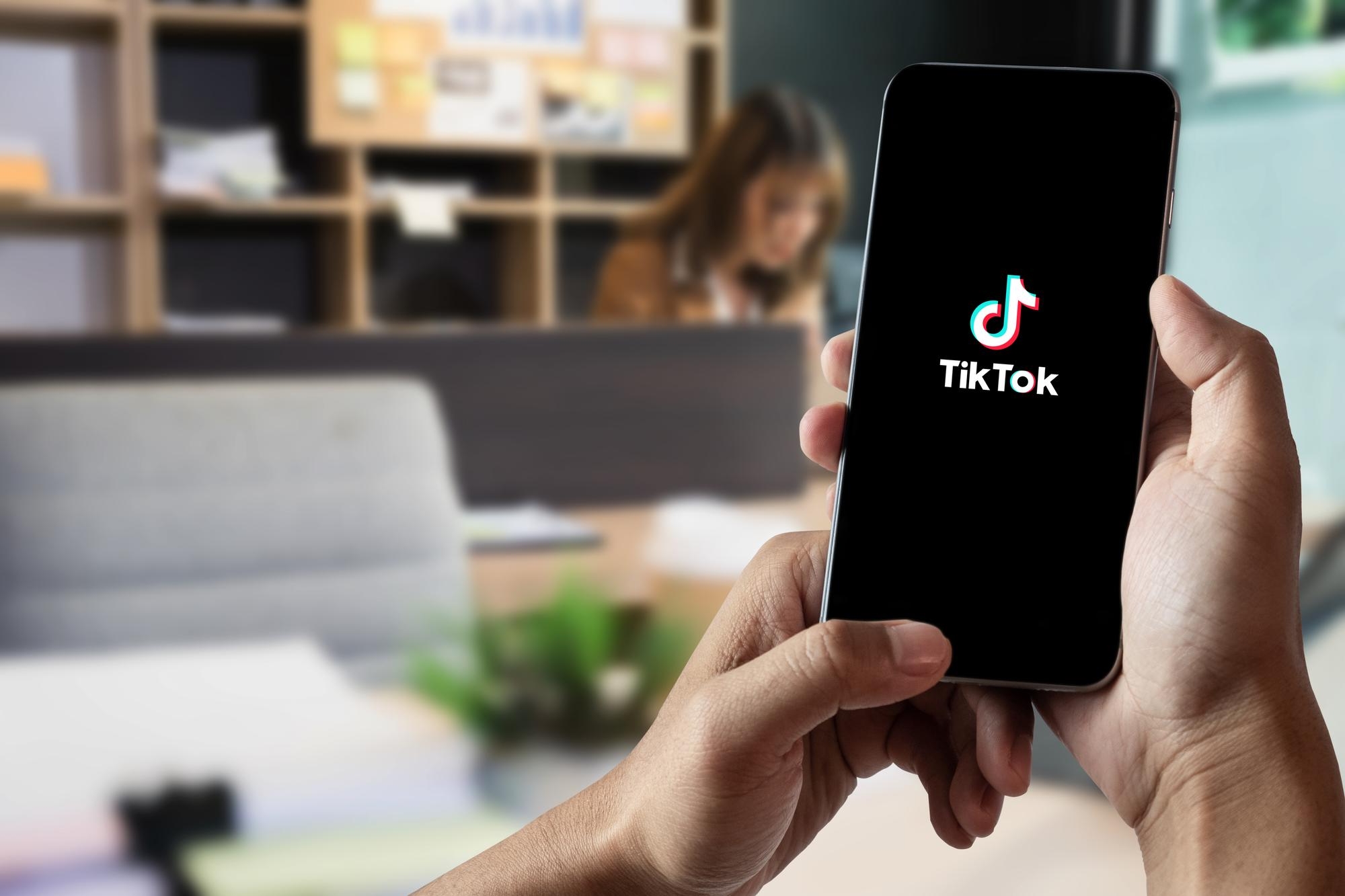 TikTok em app de smartphone