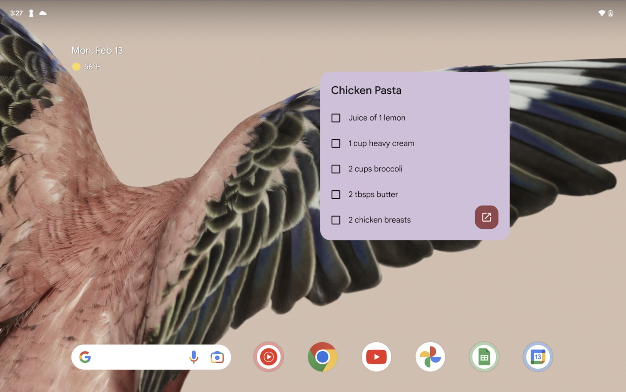 Android Google Keep widgets