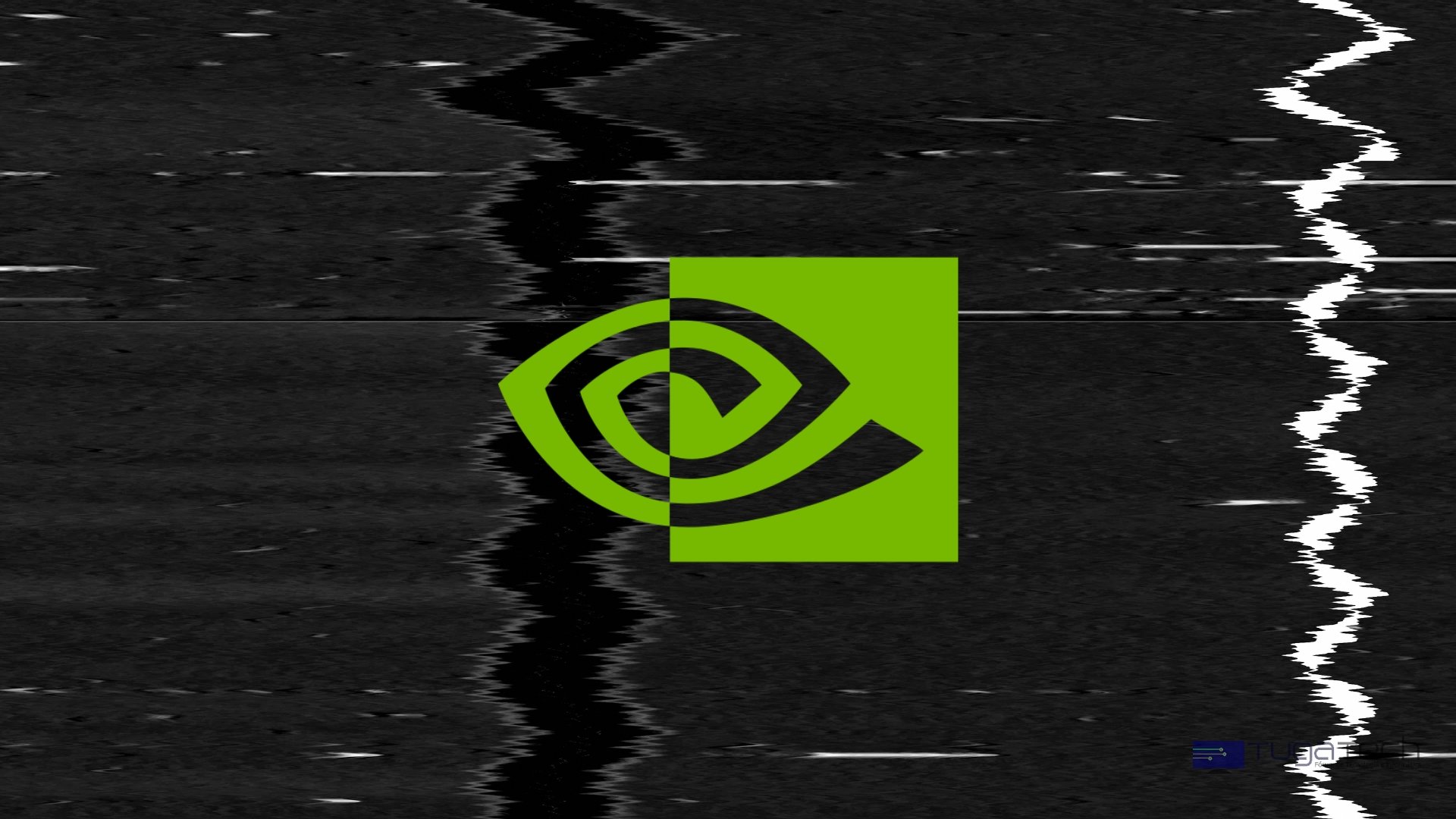Nvidia logo sobre glitch