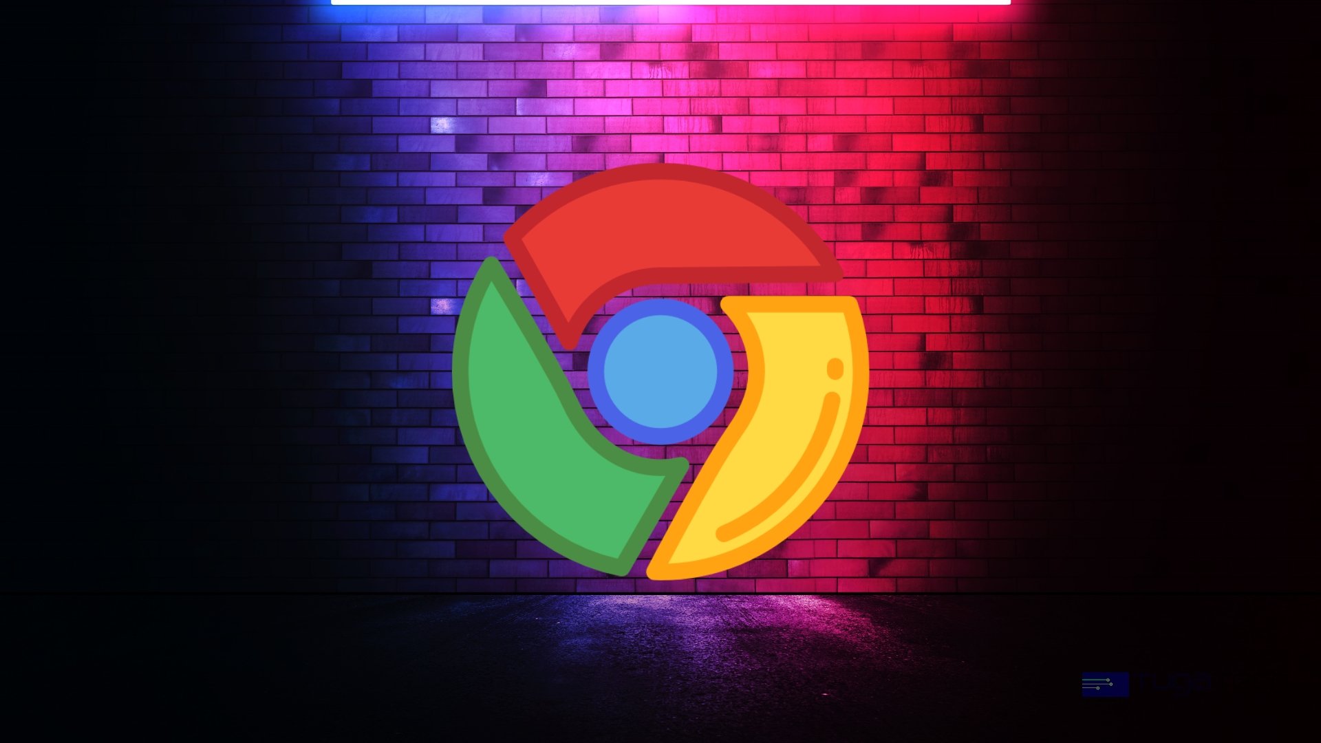 Google Chrome sob fundo colorido